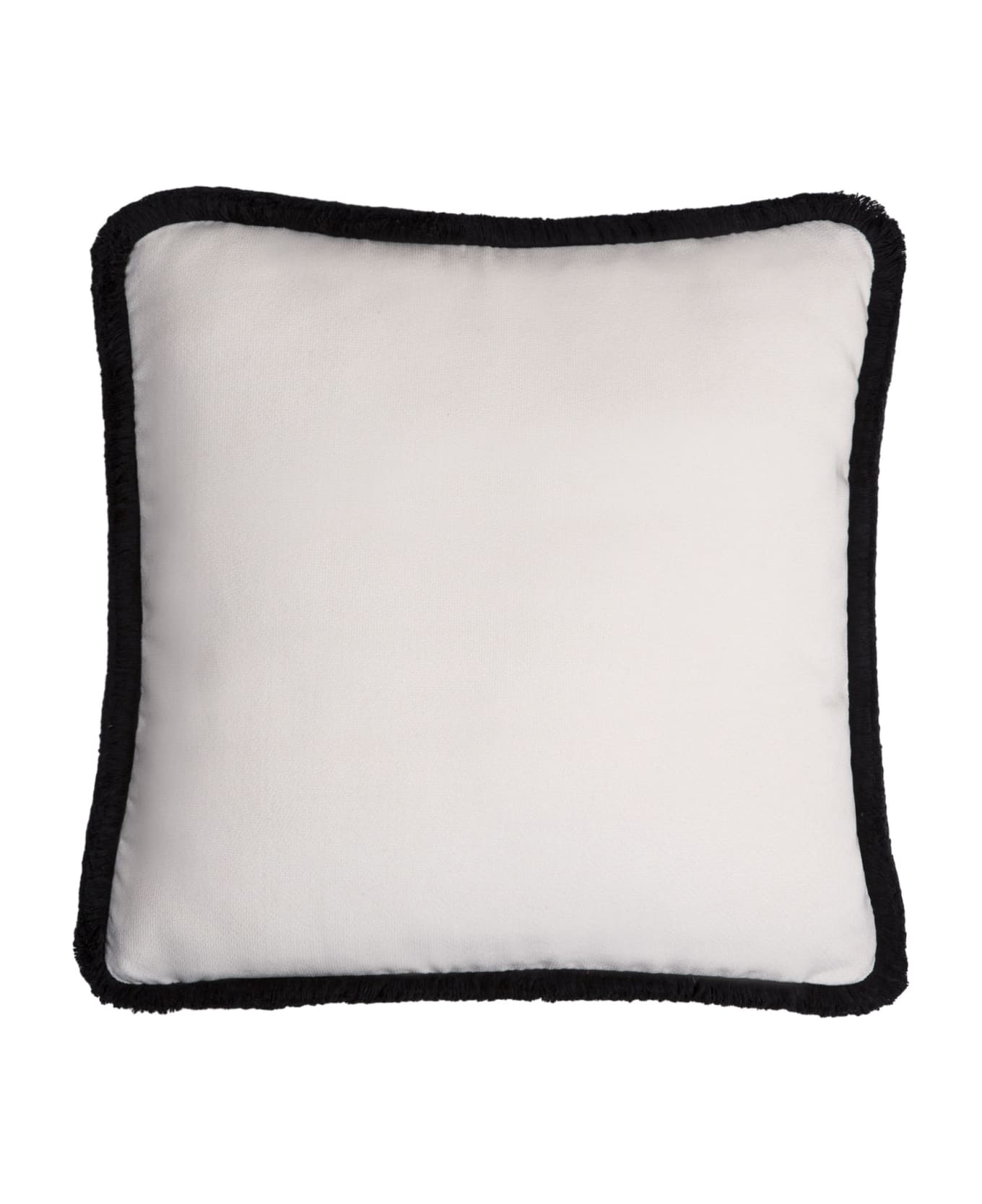 Lo Decor Happy Velvet Pillow - White/Black