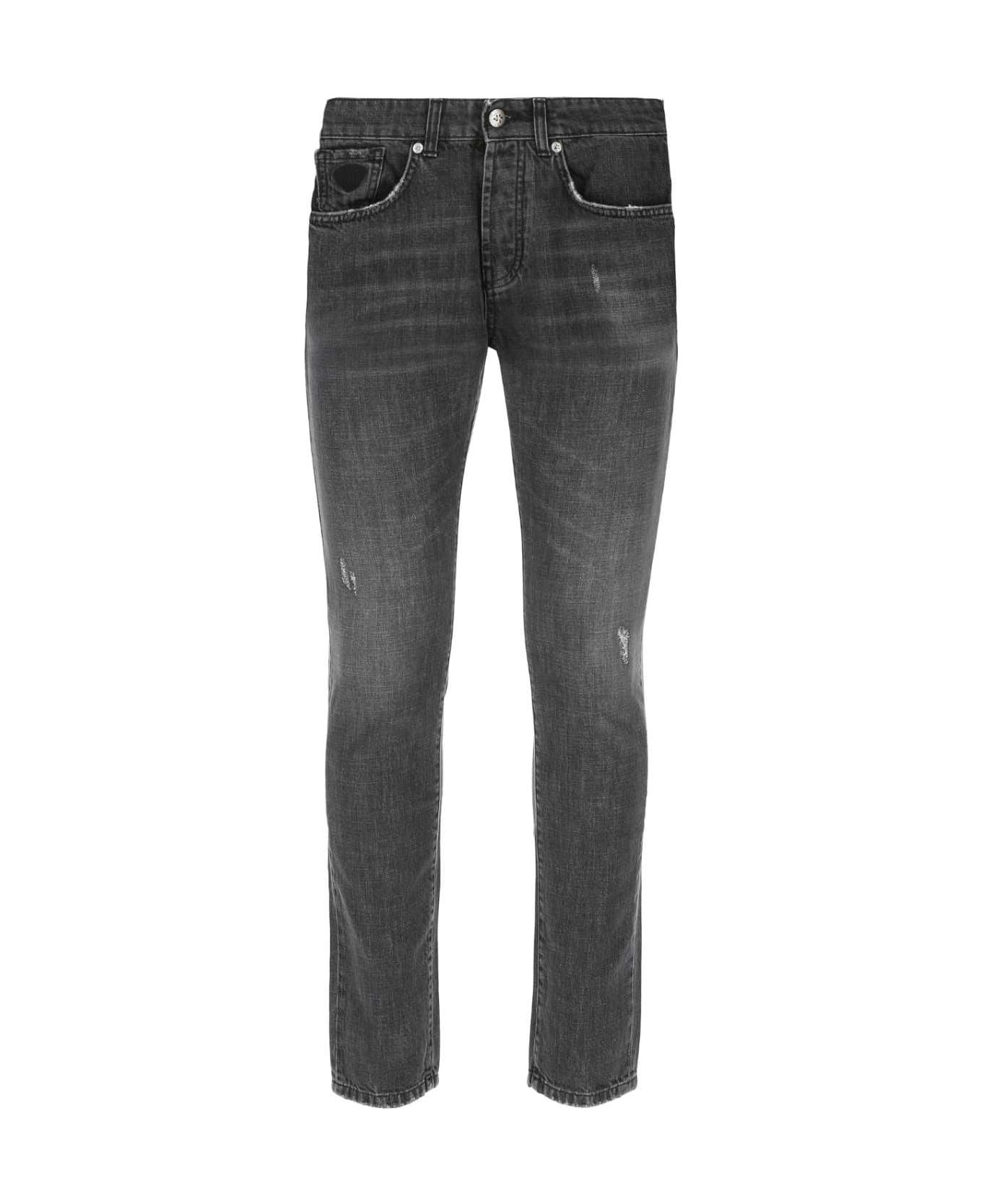 John Richmond Charcoal Grey Denim Jeans - DBLACK