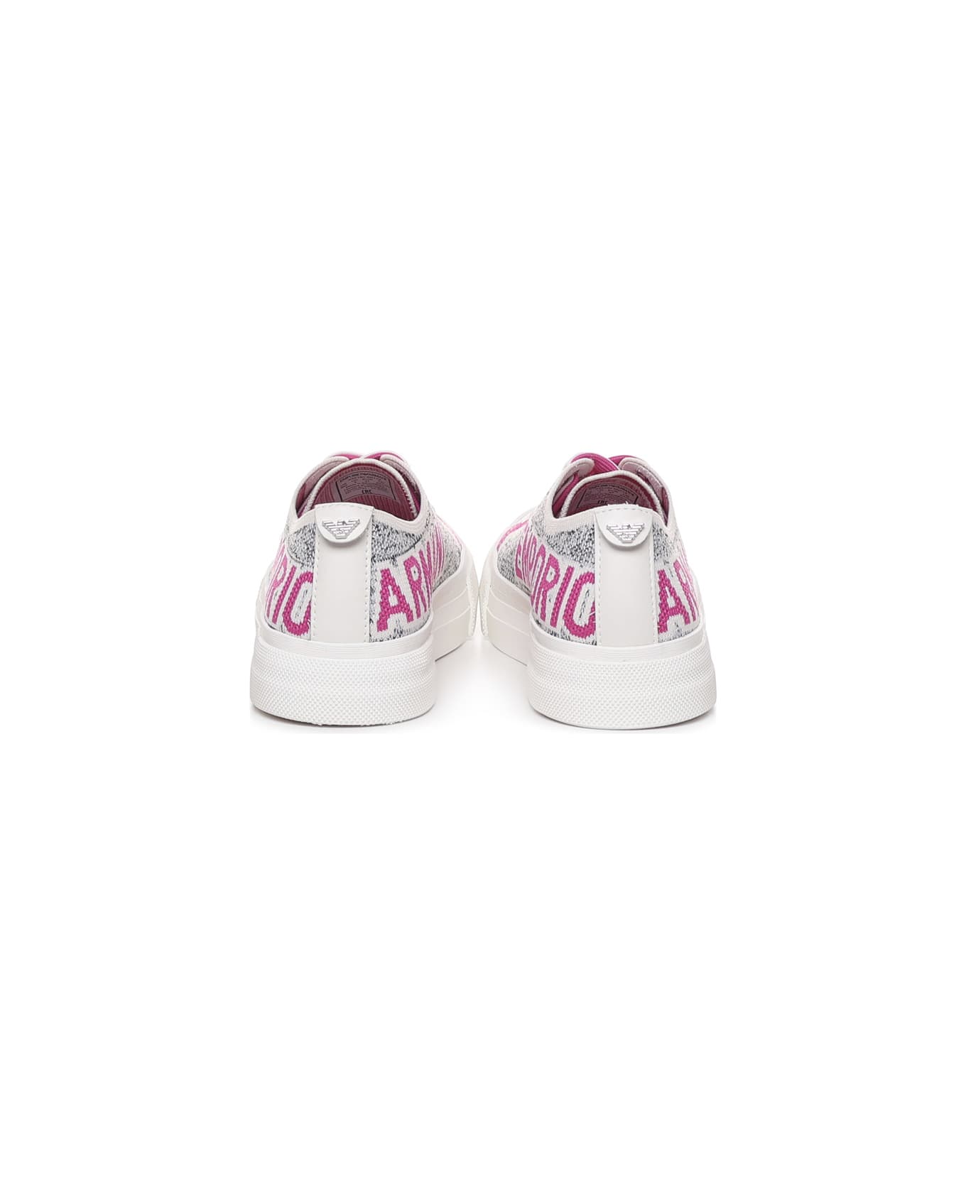 Emporio Armani Sneakers With Print - Off white+pink