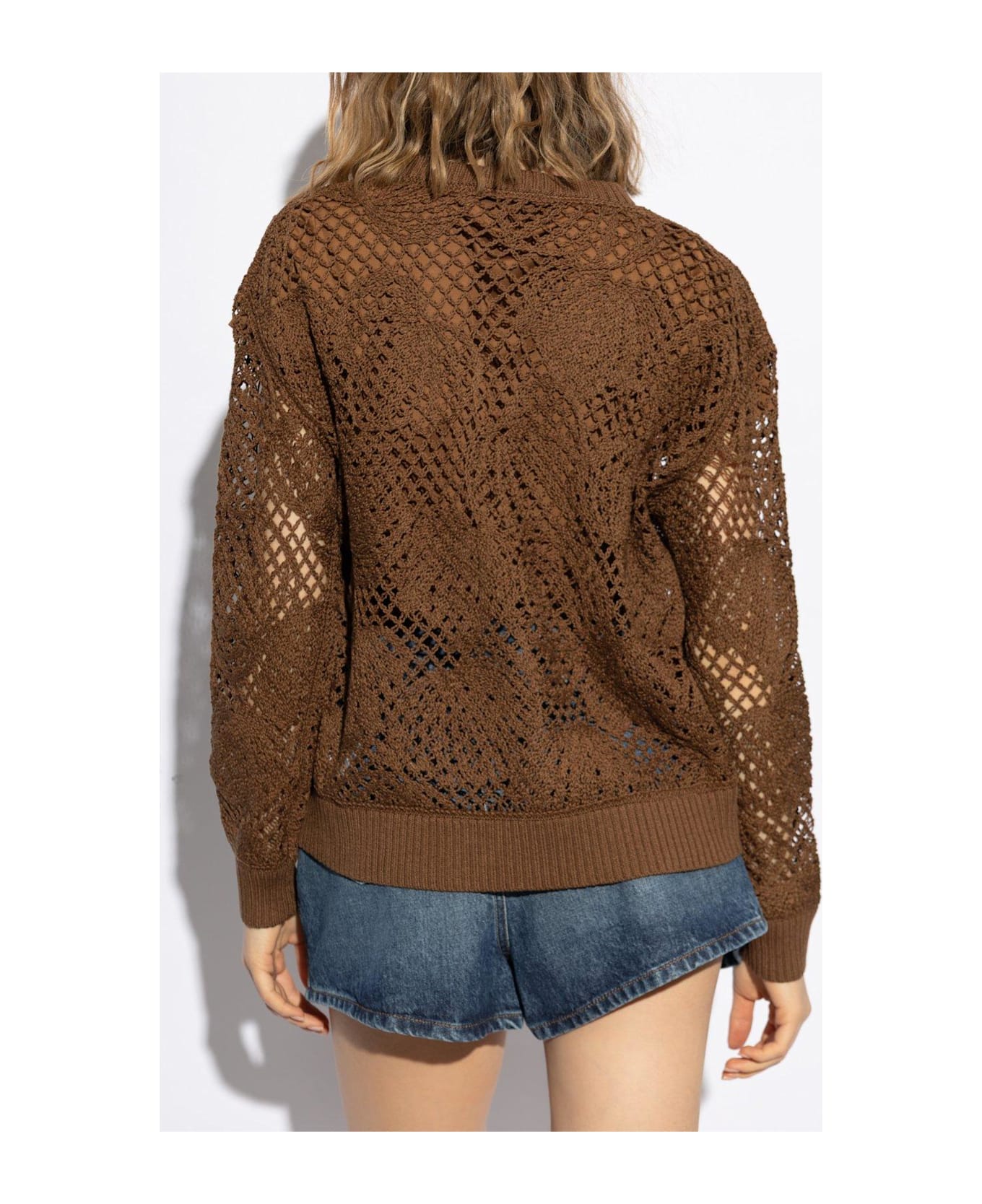 Max Mara Crewneck Ribbed Jumper - Brown