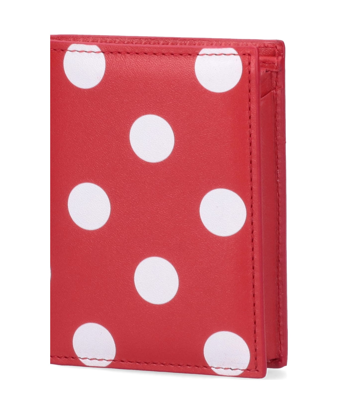 Comme des Garçons Wallet Bi-fold Wallet 'polka Dots' - Red