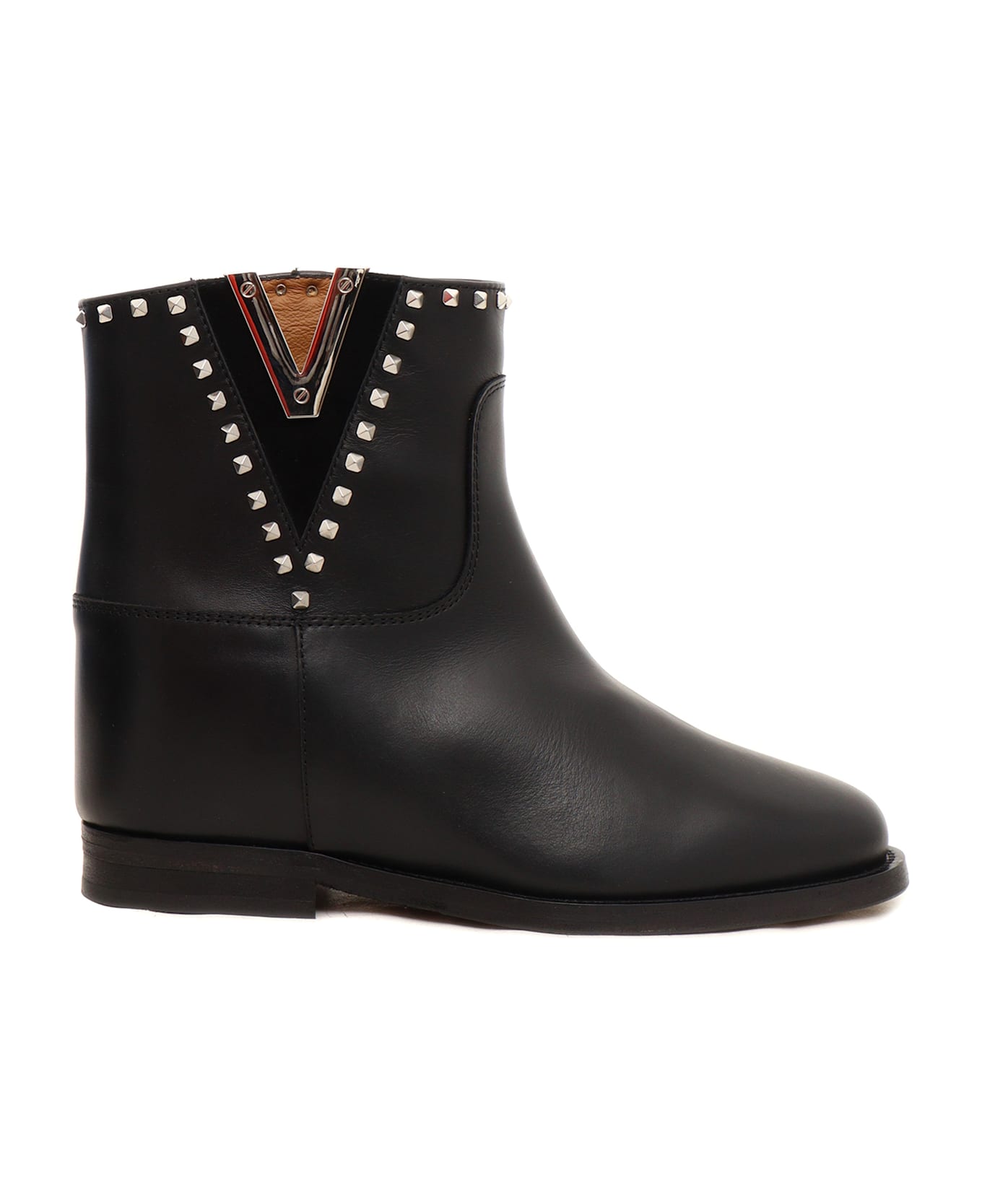 Via Roma 15 Boots With Studs - BLACK