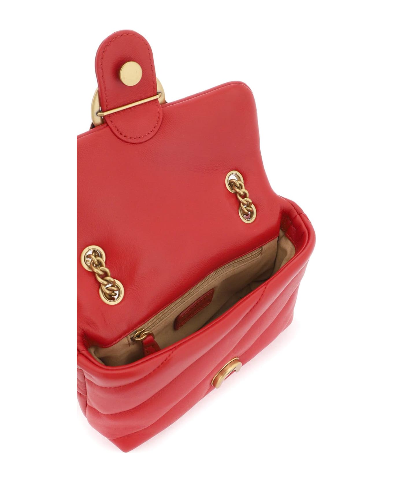 Pinko Love Baby Puff Quilt Bag - ROSSO ANTIQUE GOLD (Red) ショルダーバッグ