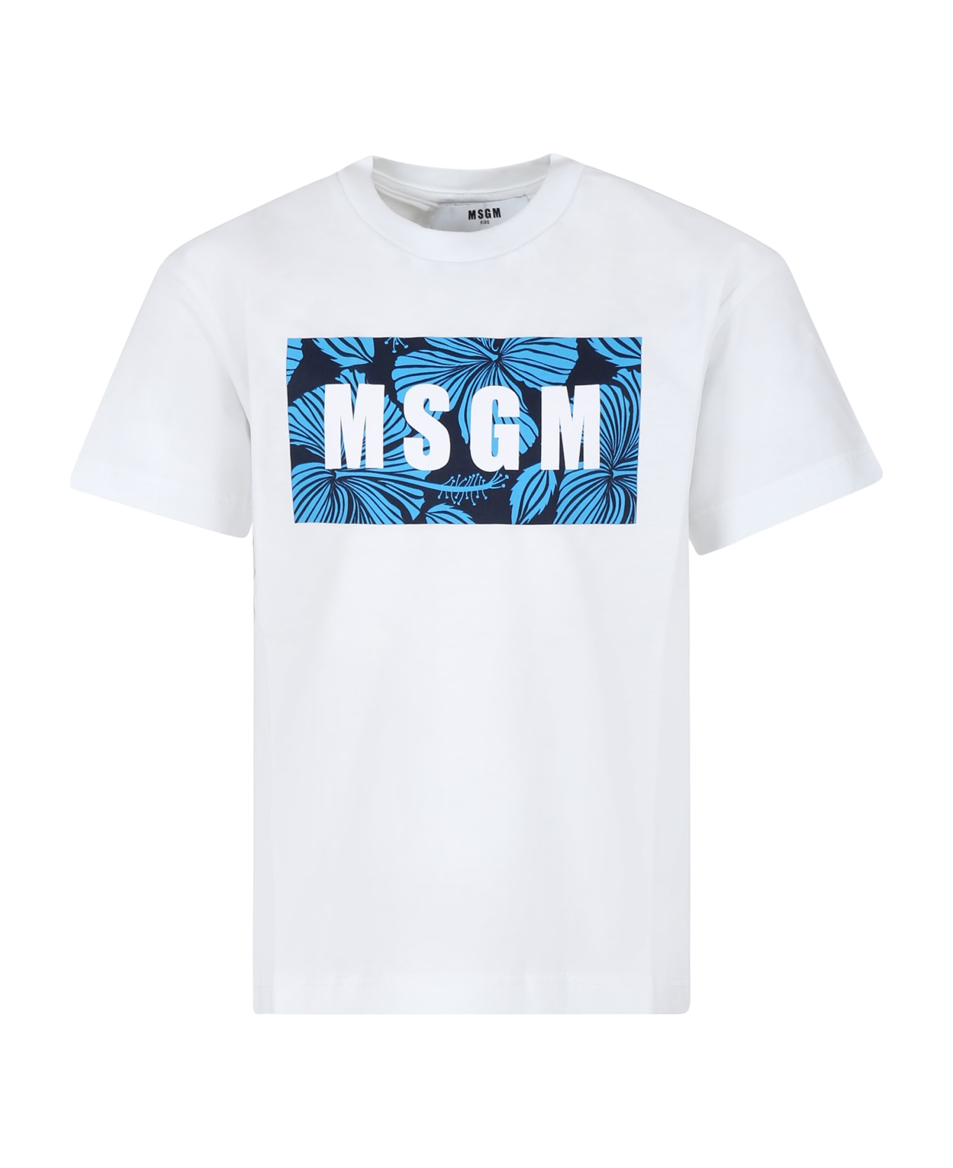 MSGM White T-shirt For Boy With Logo - White
