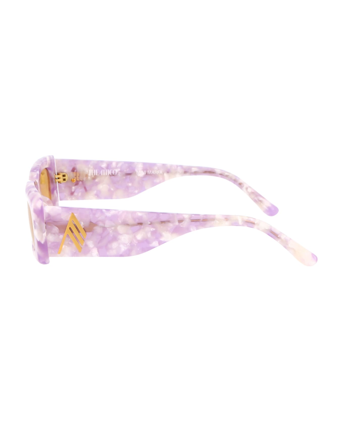 The Attico Mini Marfa Sunglasses - PURPLEMARBLE/YELLOWGOLD/YELLOW