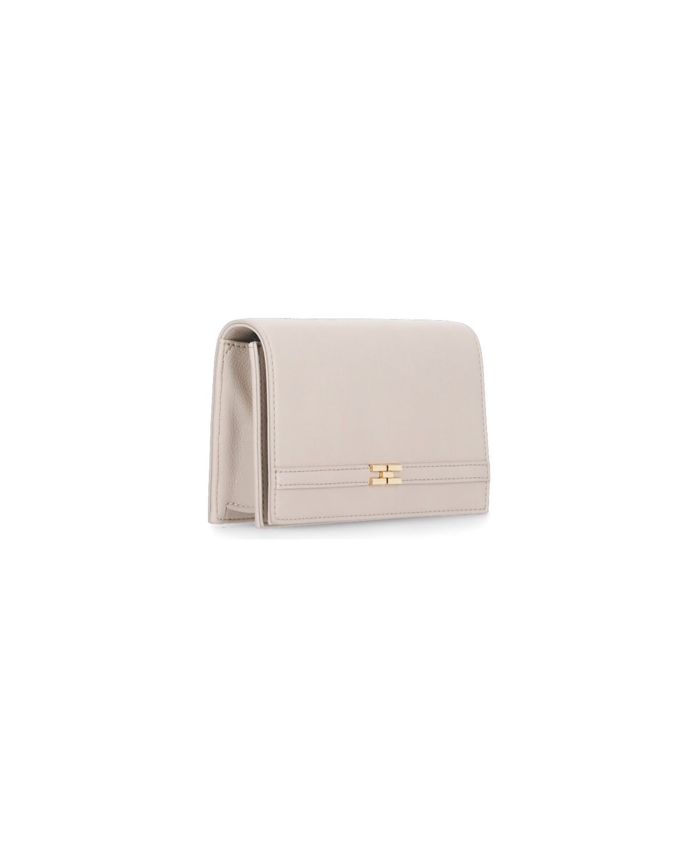 Elisabetta Franchi Pochette With Logo - Beige