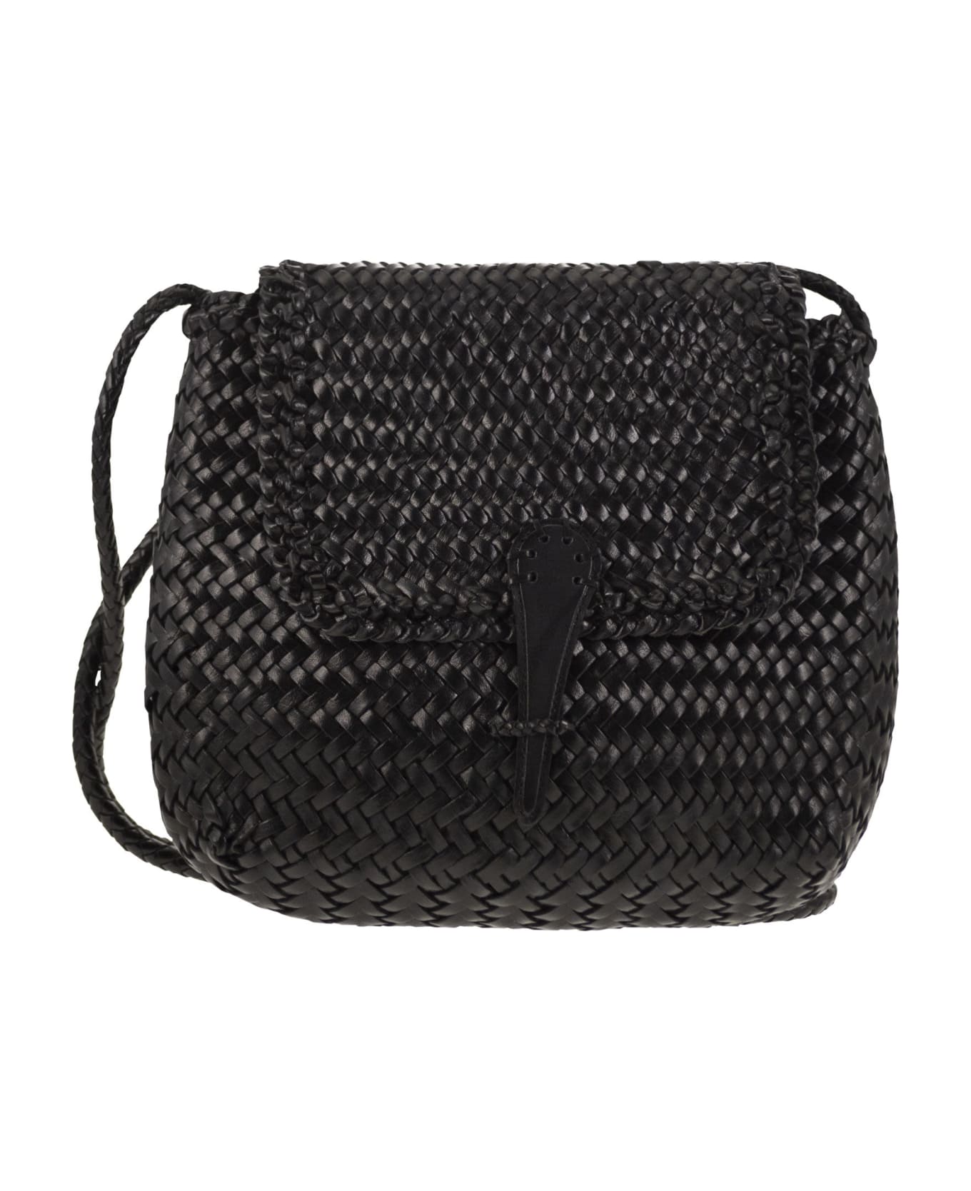 Dragon Diffusion Medium City Bag - Woven Leather Bag - Black