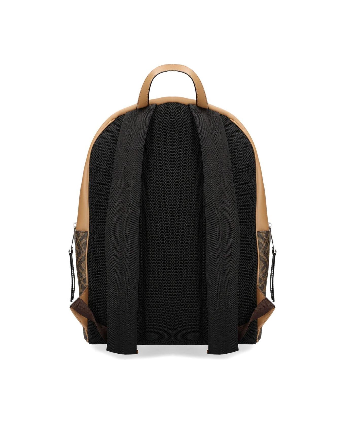 Fendi Ff Motif Zipped Backpack - Tbmr+nero+sand+p