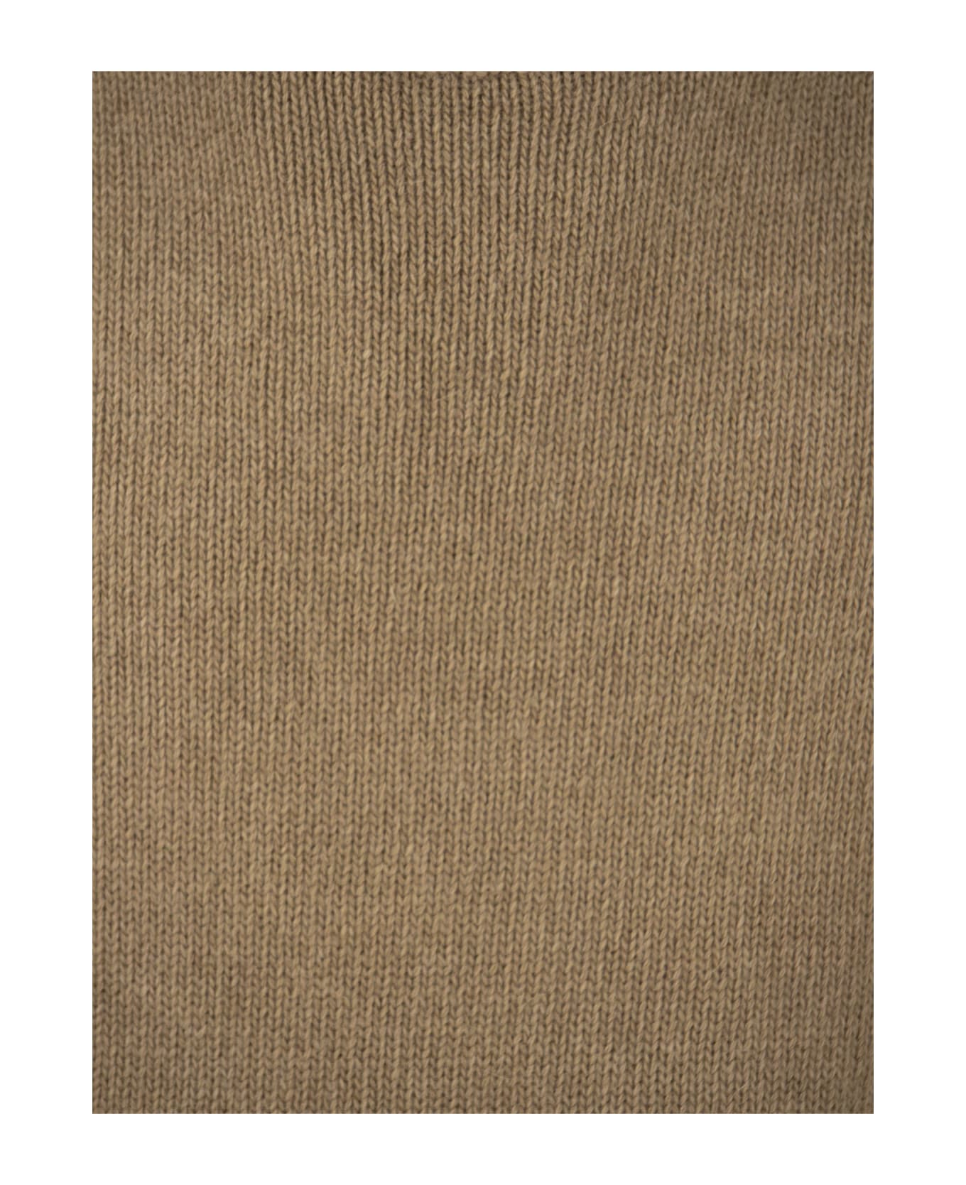 PT Torino Crew-neck Pullover In Wool And Angora Blend - Camel