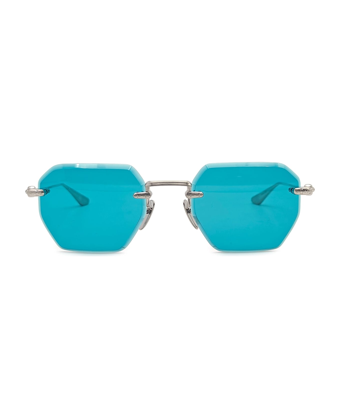 Chrome Hearts Hole Shot - Brushed Silver Sunglasses - Silver