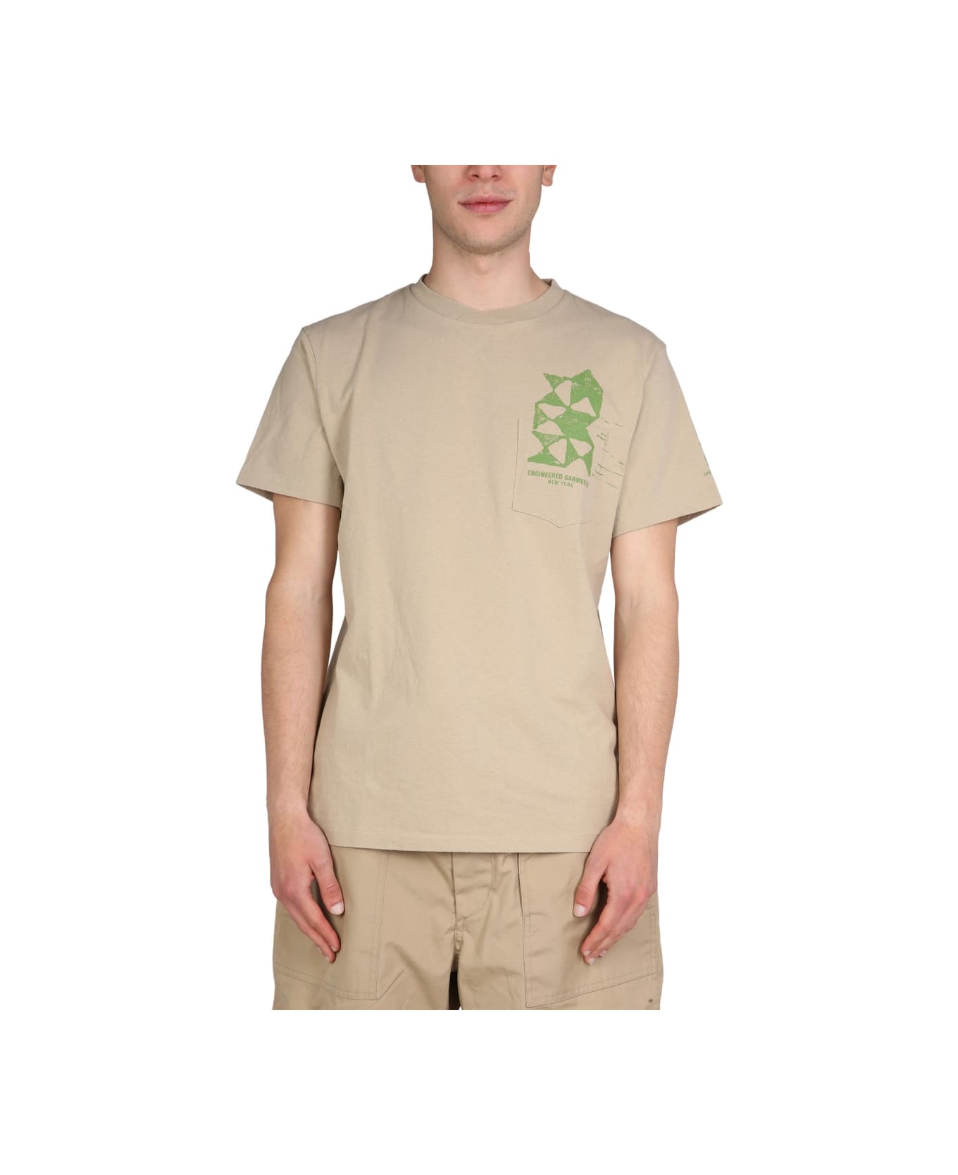 Engineered Garments Logo Print T-shirt - BROWN シャツ