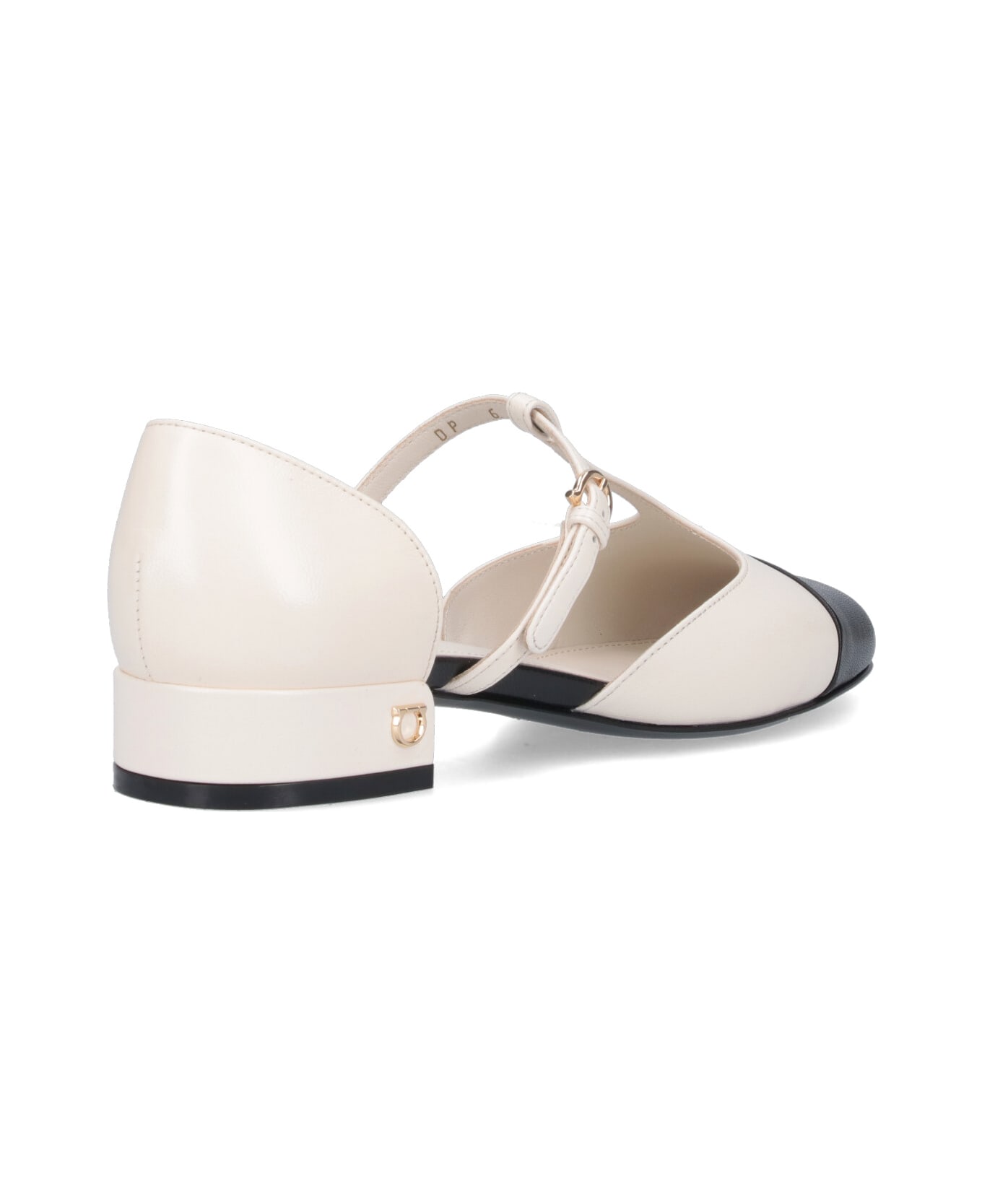 Ferragamo "t-strap" Ballet Flats - White