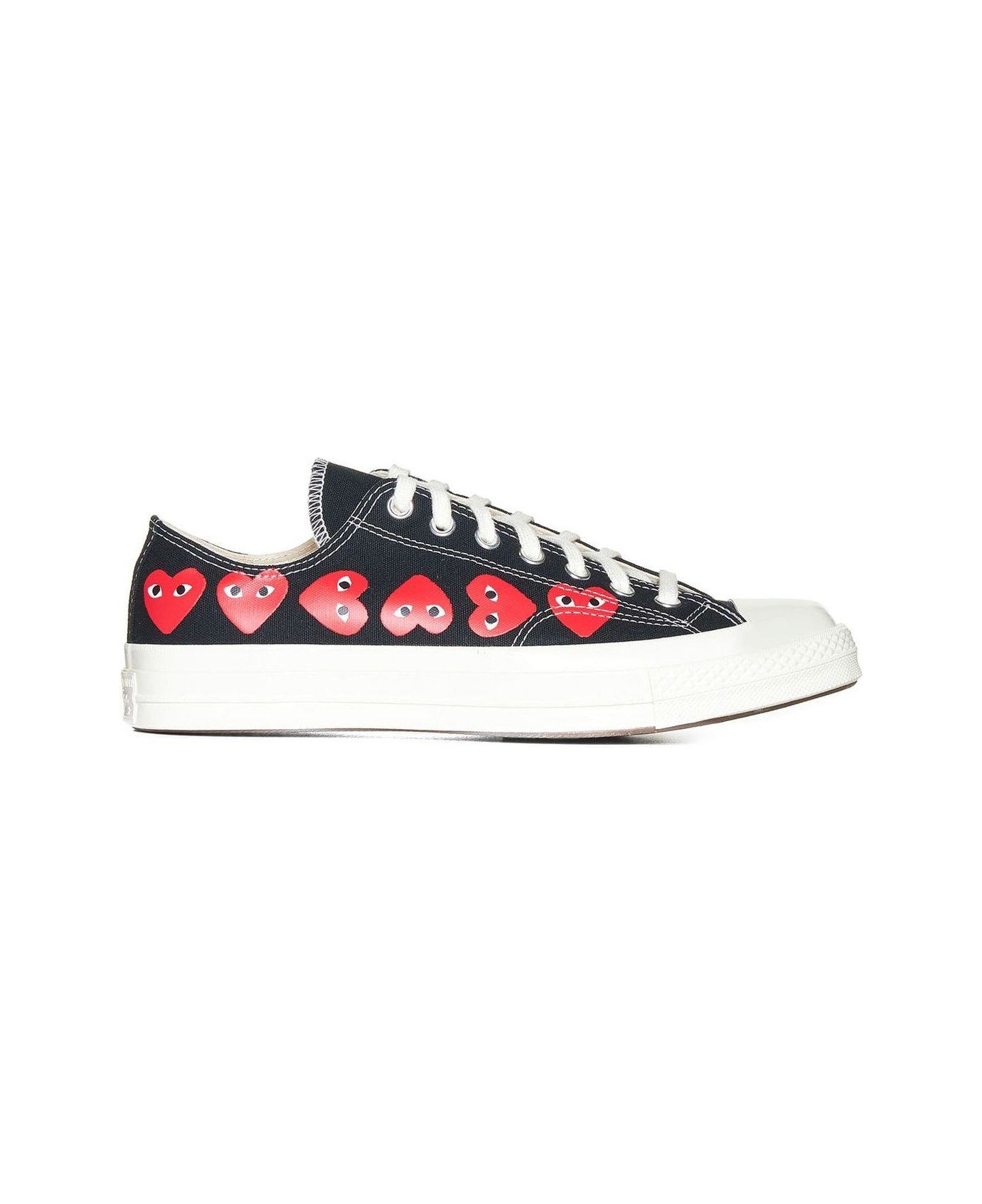 Comme des Garçons Play X Converse Heart Logo Printed Low-top Sneakers - Black