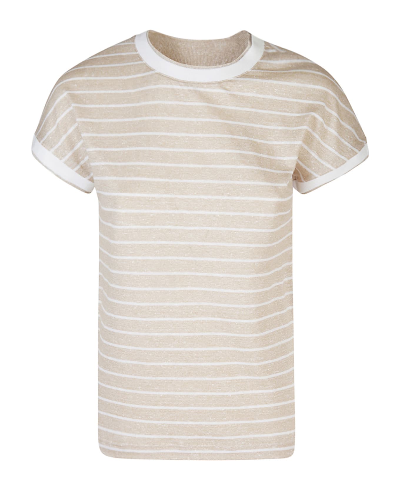 Eleventy Striped Linen T-shirt - SABBIA Tシャツ