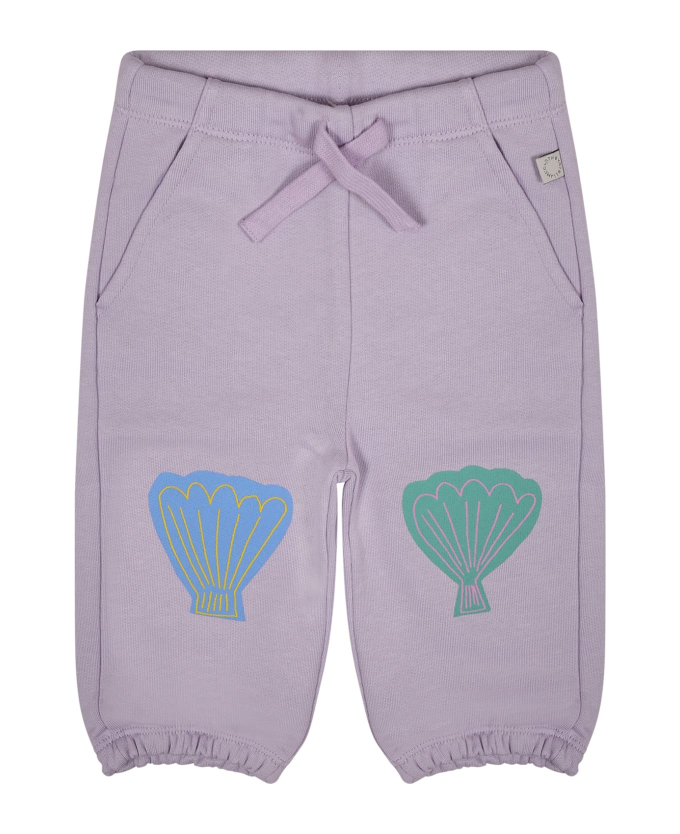 Stella McCartney Kids Purple Trousers For Baby Girl With Shells - Violet ボトムス