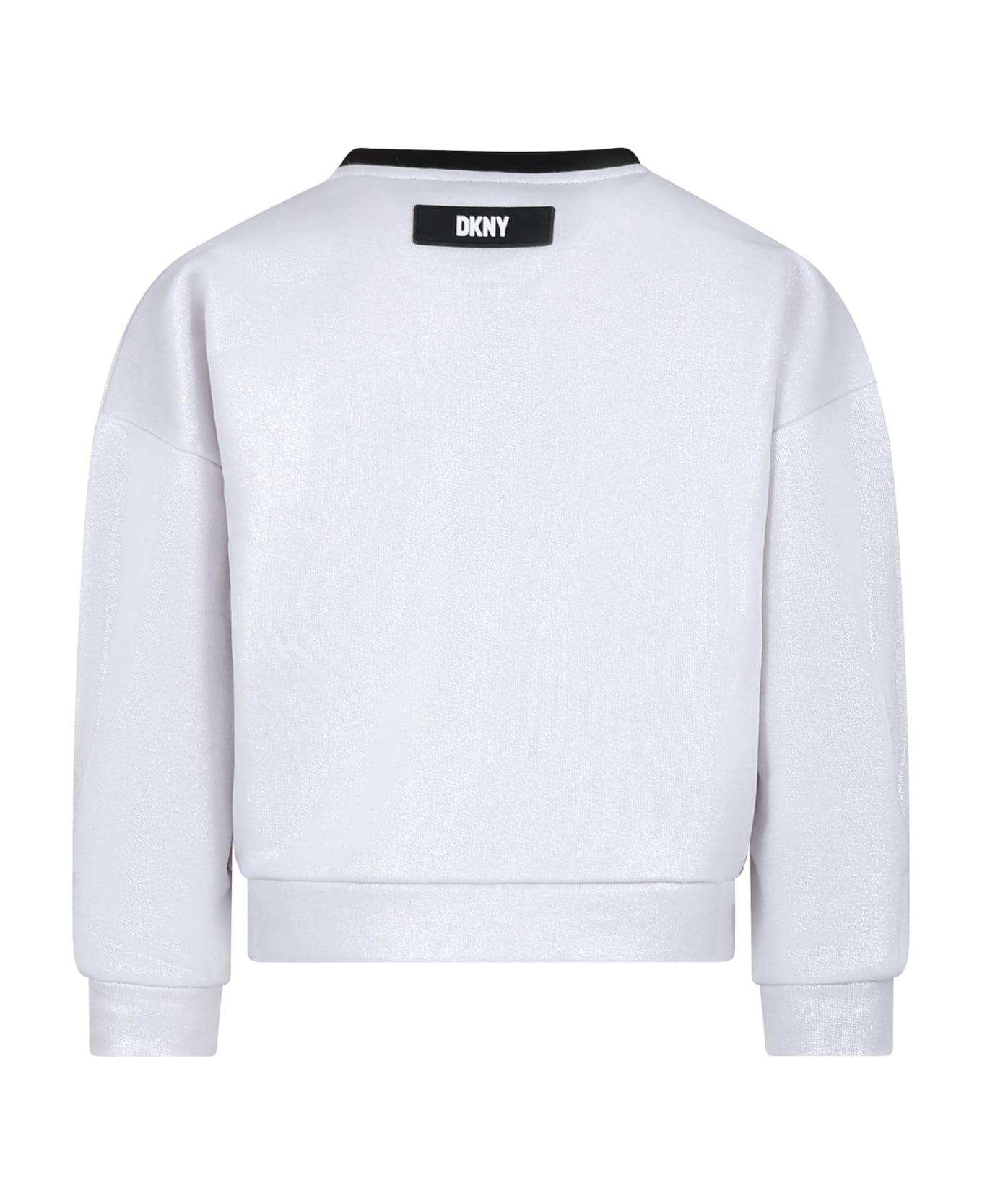 DKNY Silver Sweatshirt For Girl With Logo - Silver