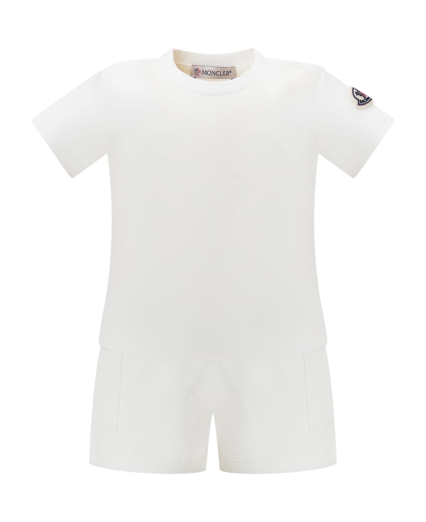 Moncler Romper Suit And T-shirt Set - BIANCO ROSSO