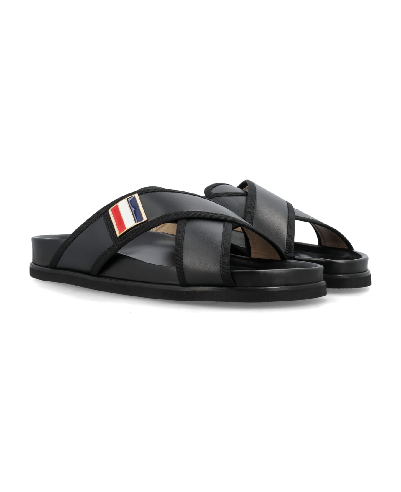 Thom Browne Criss Cross Loafer Sandal - Black