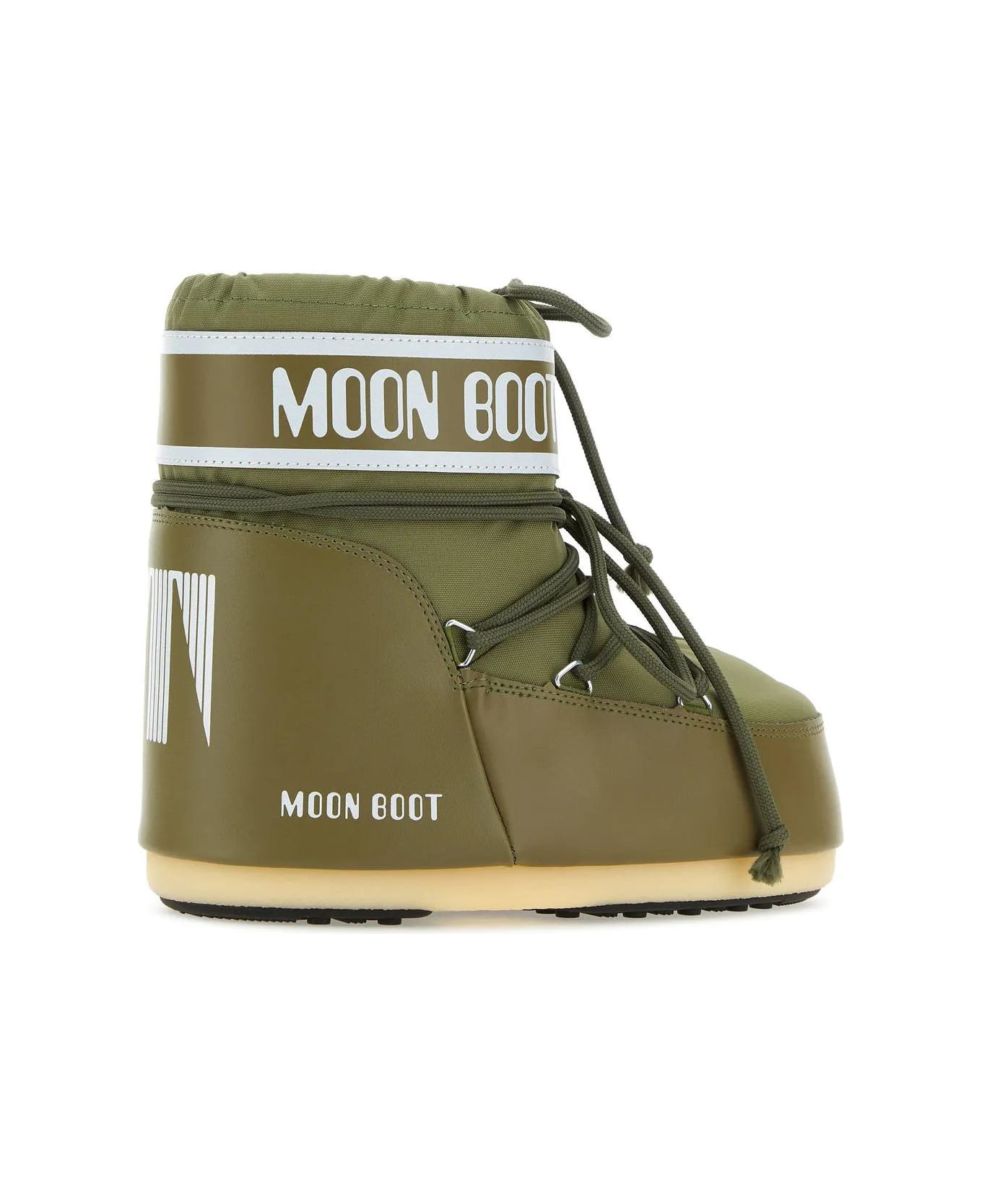 Moon Boot Olive Green Nylon Icon Low Ankle Boots - Verde