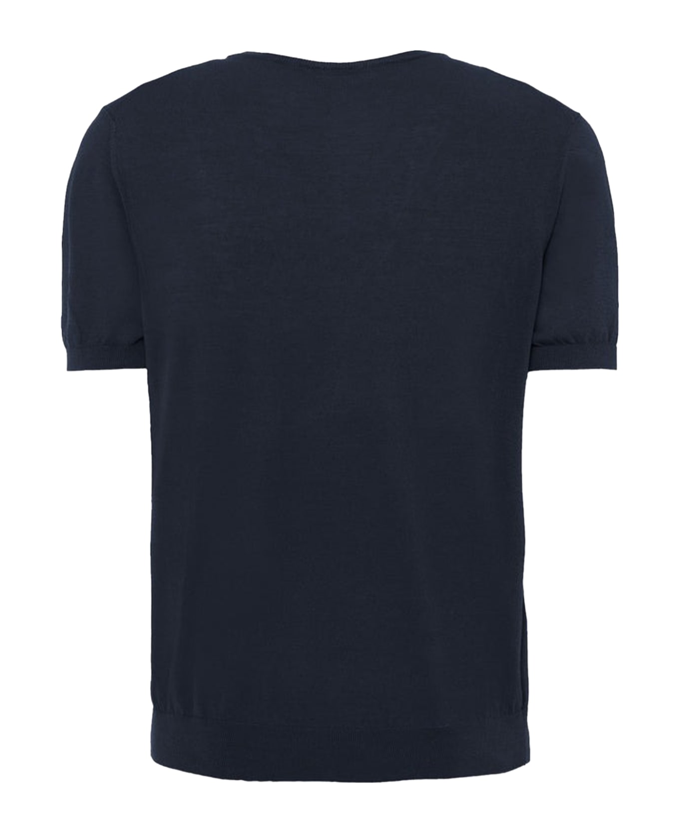 Malo Navy Blue Cotton T-shirt - MARINO