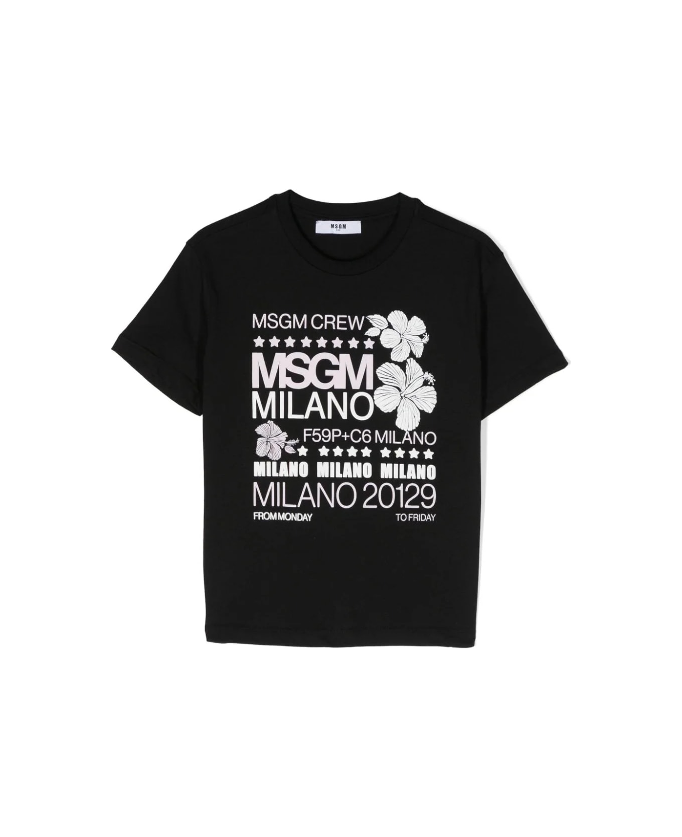 MSGM T-shirt Con Logo - Black Tシャツ＆ポロシャツ
