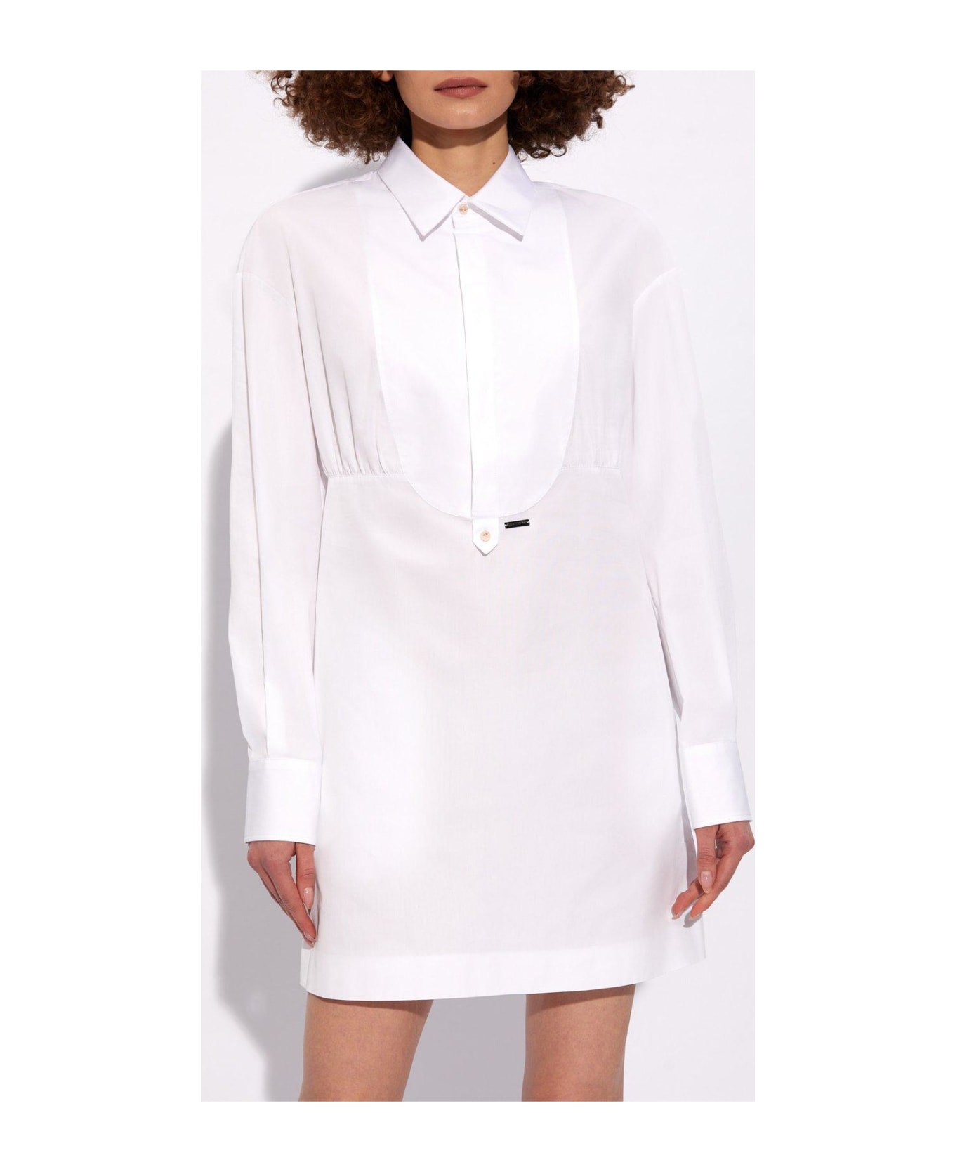 Dsquared2 Long-sleeved Shirt Dress - White
