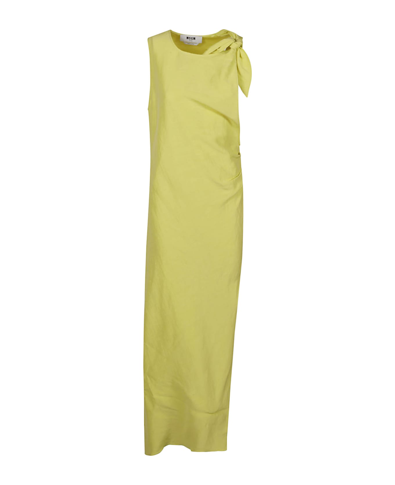 MSGM Side Slit Sleeveless Long Dress - Yellow