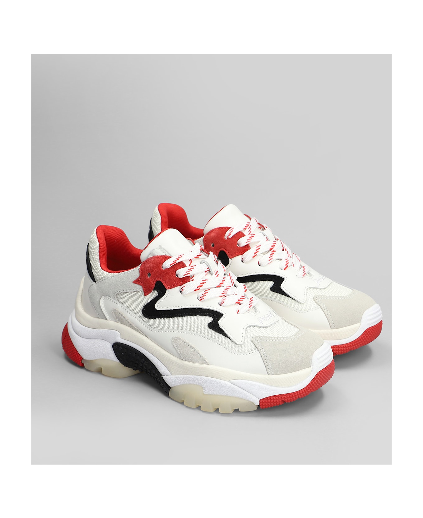Ash Addict Sneakers In White Leather And Fabric - white