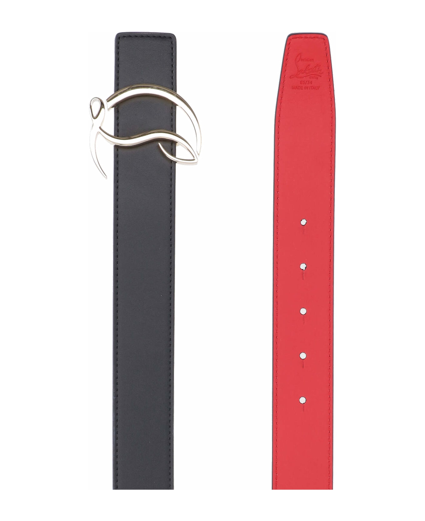 Christian Louboutin 
cl
 Logo Belt - BLACK/GOLD