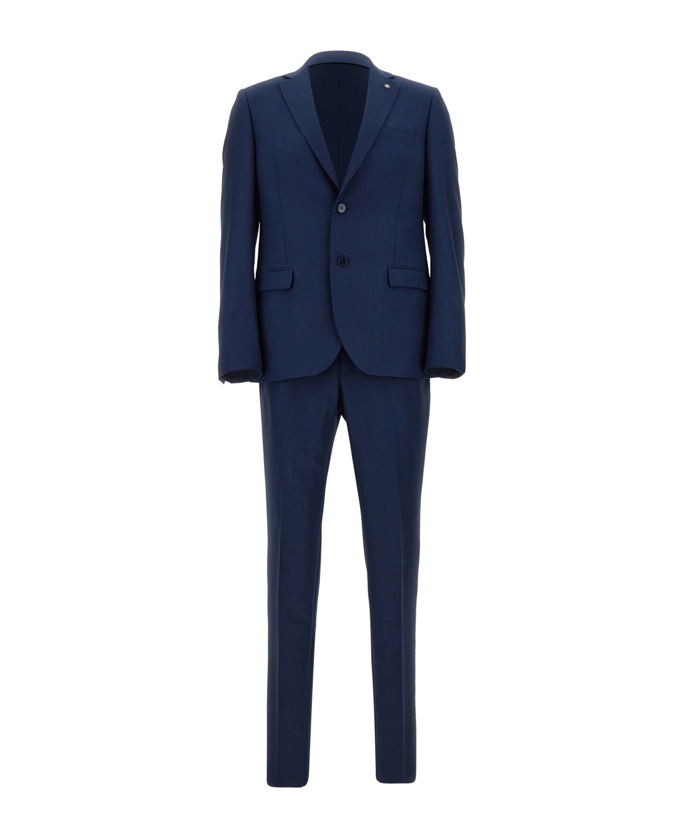 Manuel Ritz Two-piece Cool Wool Blend Suit - BLUE