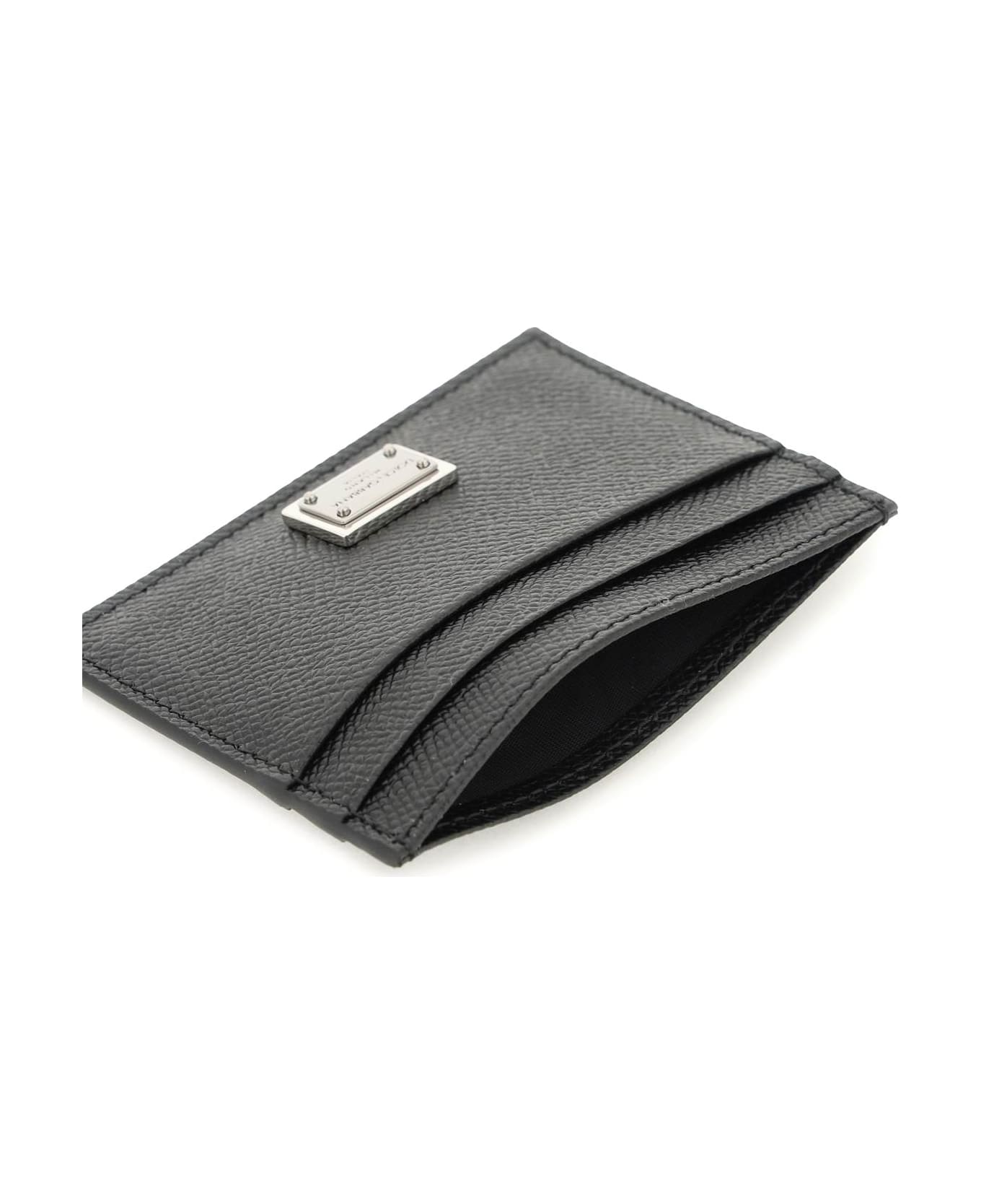 Dolce & Gabbana Black Leather Dauphine Card Holder - Nero 財布