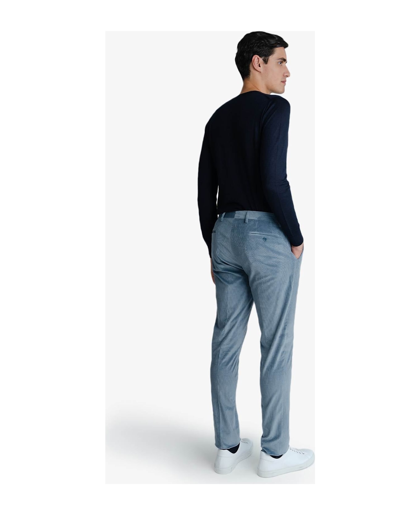 Larusmiani Velvet Trousers Howard Pants - LightBlue