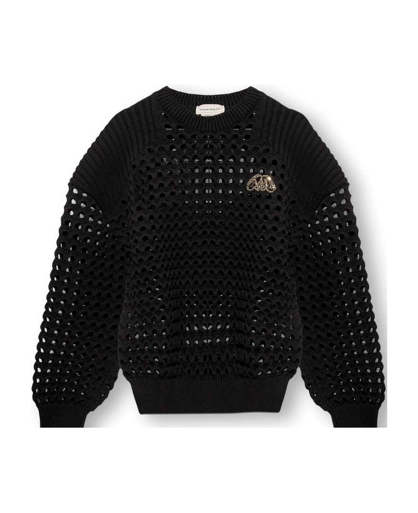 Alexander McQueen Openwork Sweater - BLACK