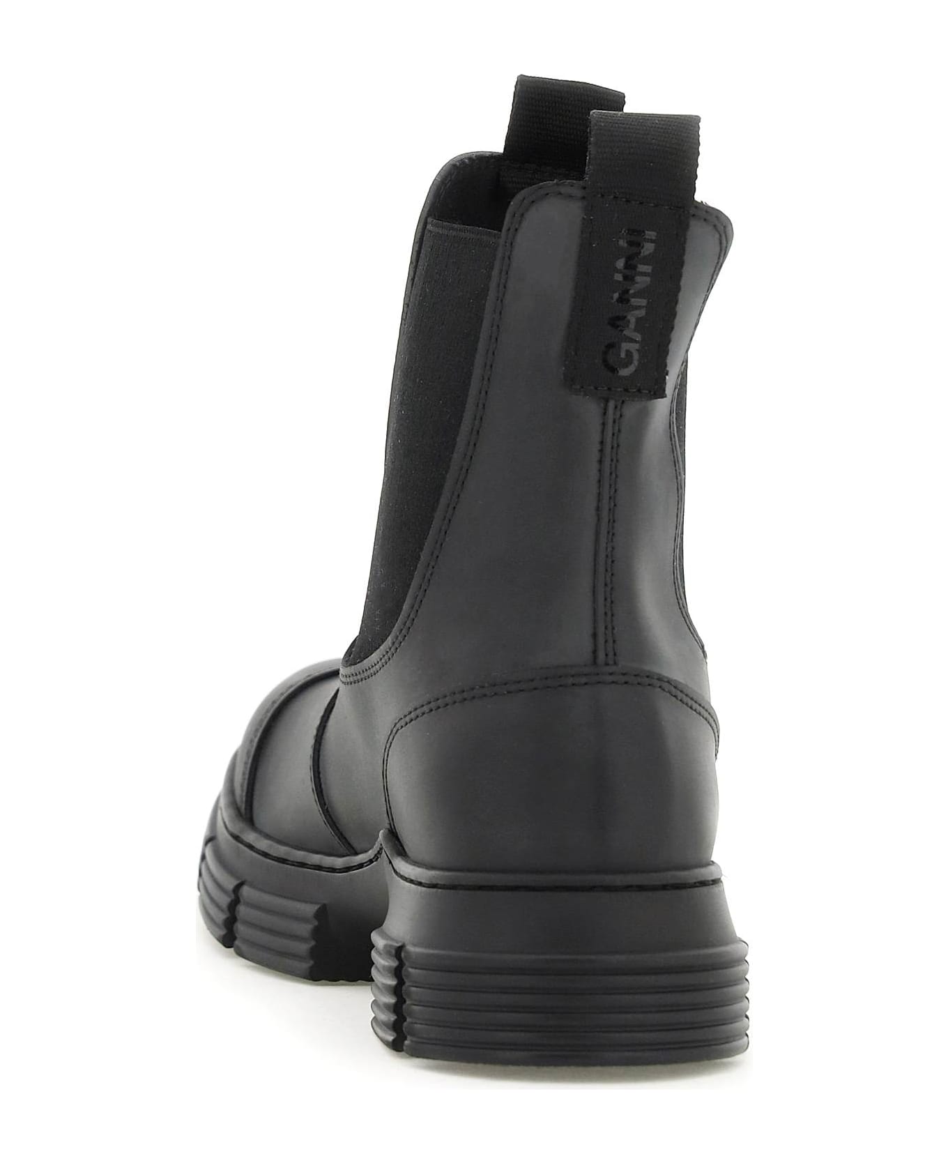 Ganni Recycled Rubber Chelsea Ankle Boots - Black ブーツ