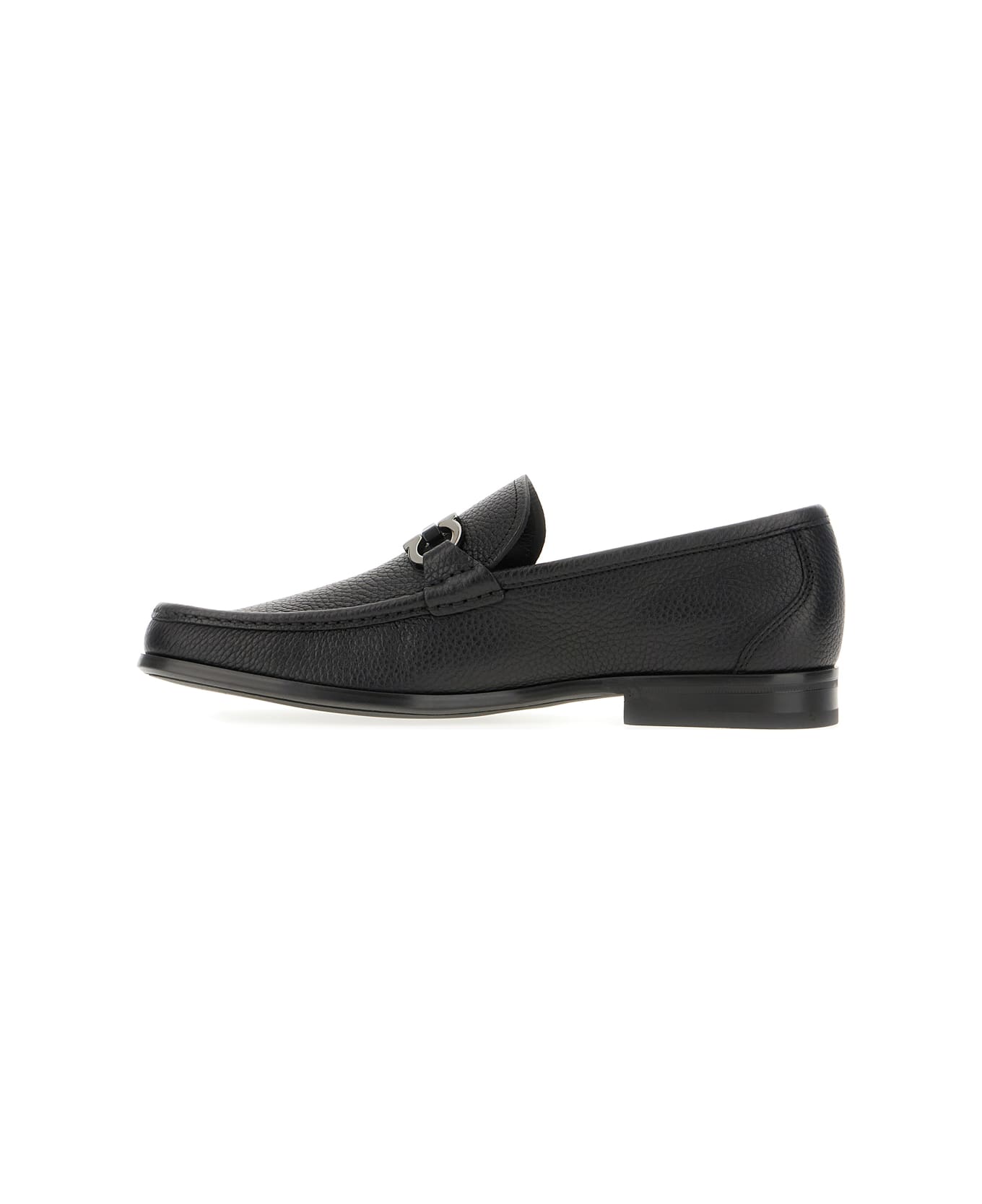Ferragamo Black Leather Grandioso Loafers - 002