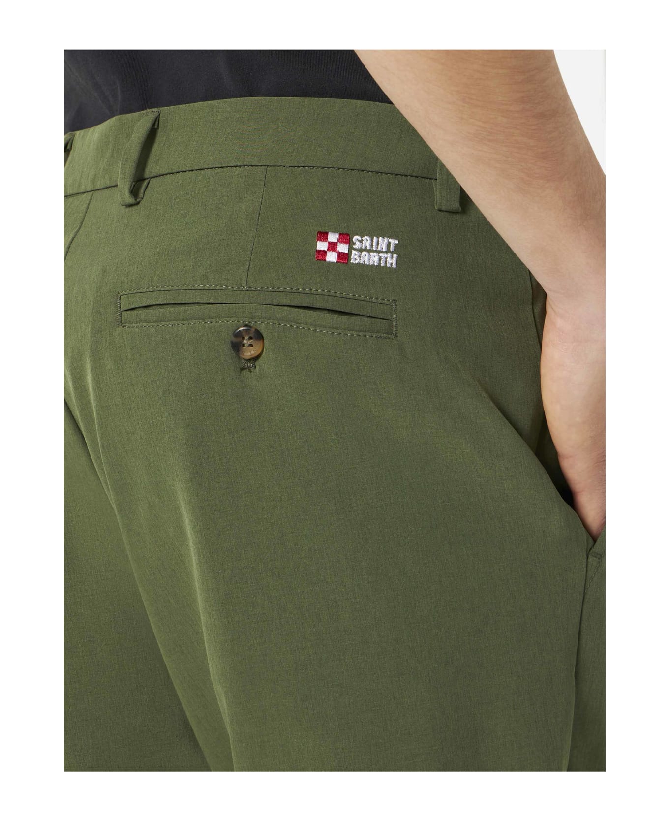 MC2 Saint Barth Man Military Green Bermuda - GREEN