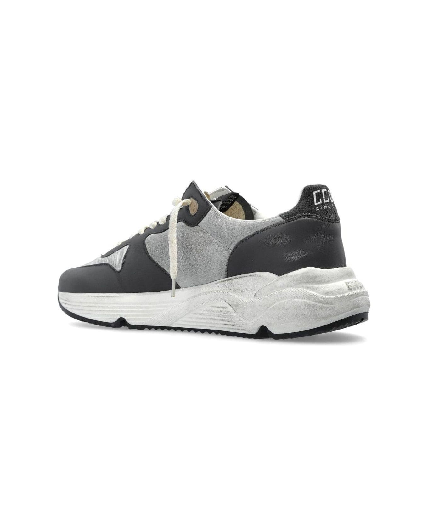 Golden Goose Running Sole Lace-up Sneakers - Silver
