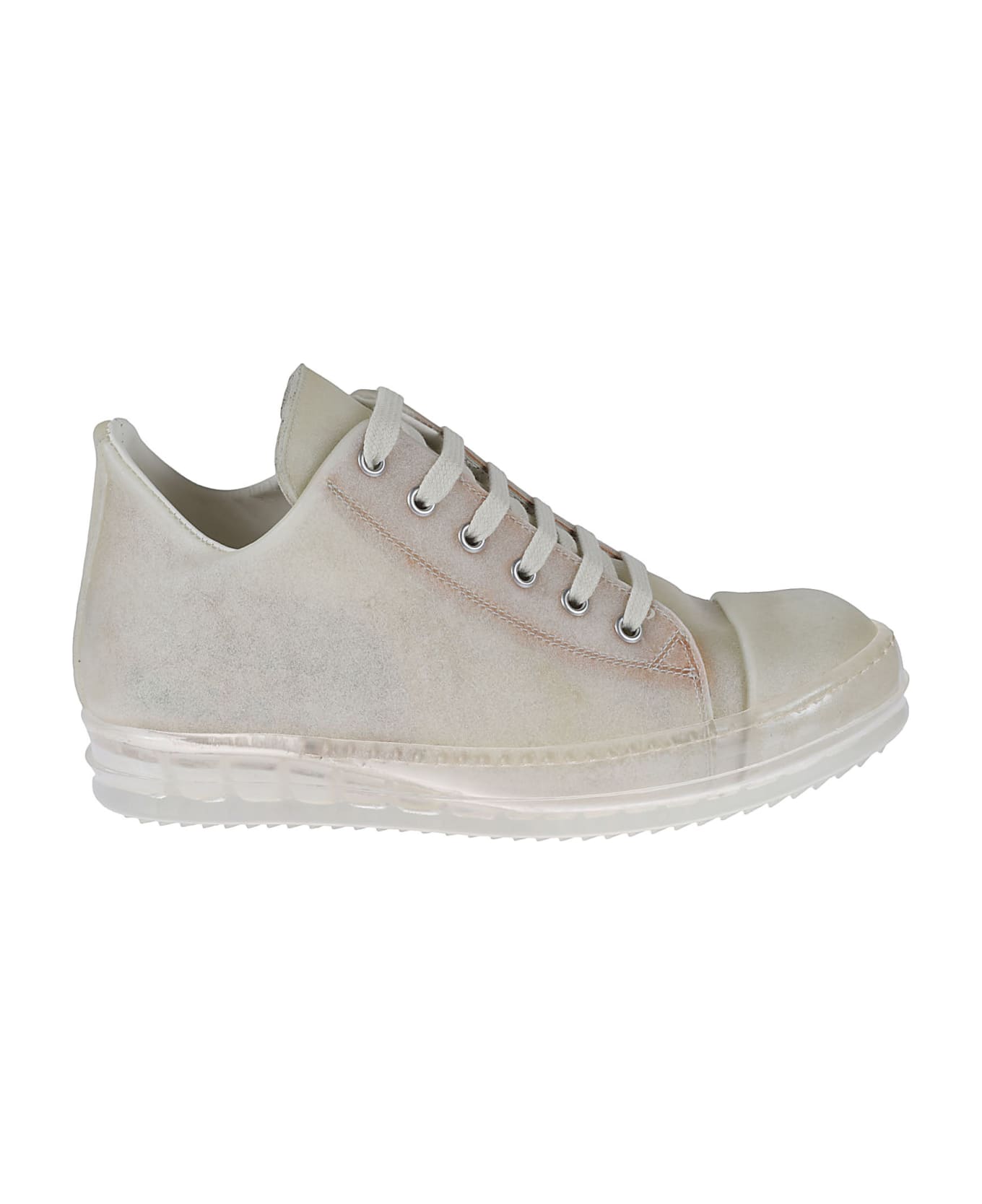 Rick Owens Round Toe Lace-up Sneakers - Natural