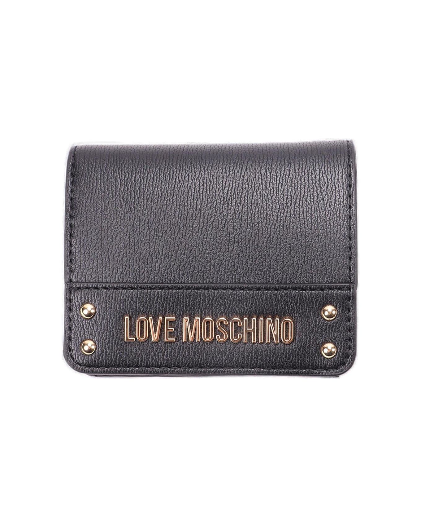 Love Moschino Logo-plaque Press-stud Fastened Bi-fold Wallet - Nero