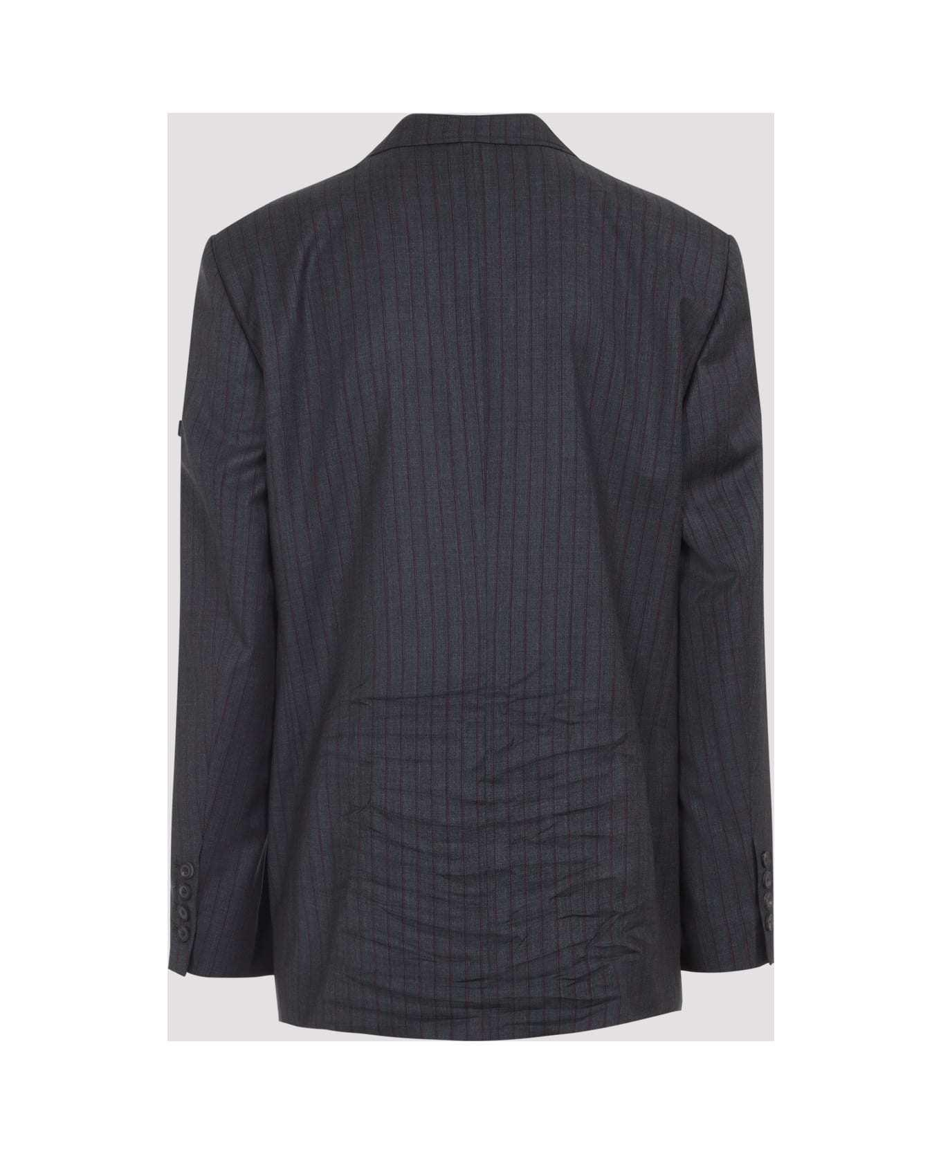 Balenciaga Wool Blazer - Grey Red