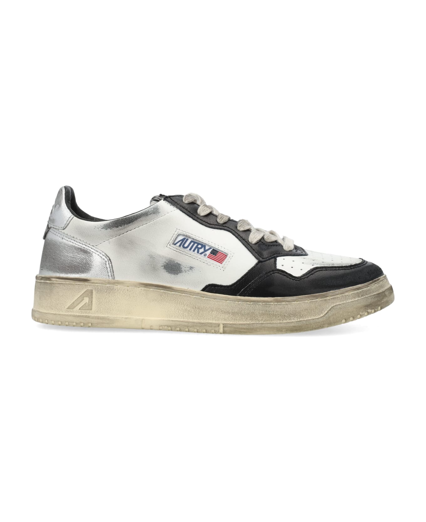Autry Sup Vintage Sneakers - WHT BLK SLV