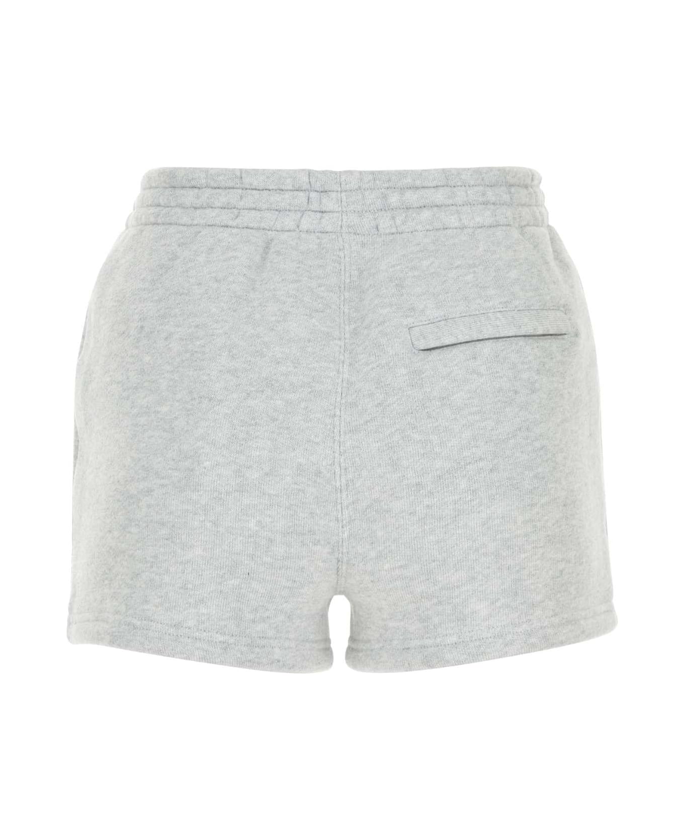 T by Alexander Wang Melange Grey Cotton Blend Shorts - 050