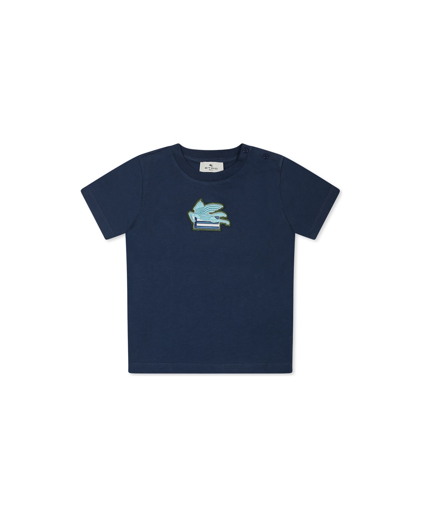 Etro Blue T-shirt For Baby Boy Pegasus - Blue