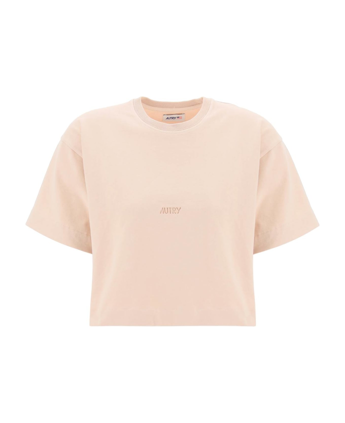 Autry Cotton T-shirt With Logo - PEONY ROSE (Pink)