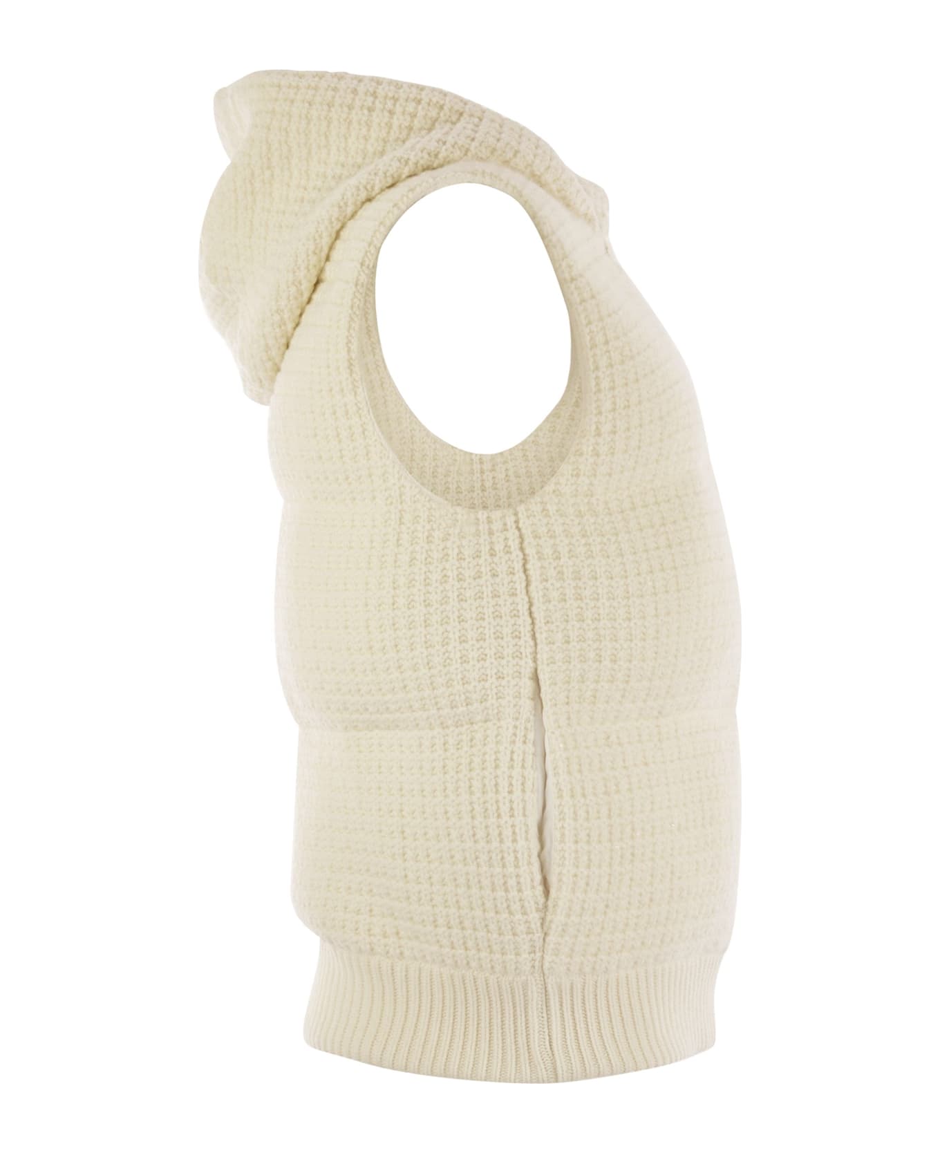 Fabiana Filippi Knitted Vest With Hood - WHITE