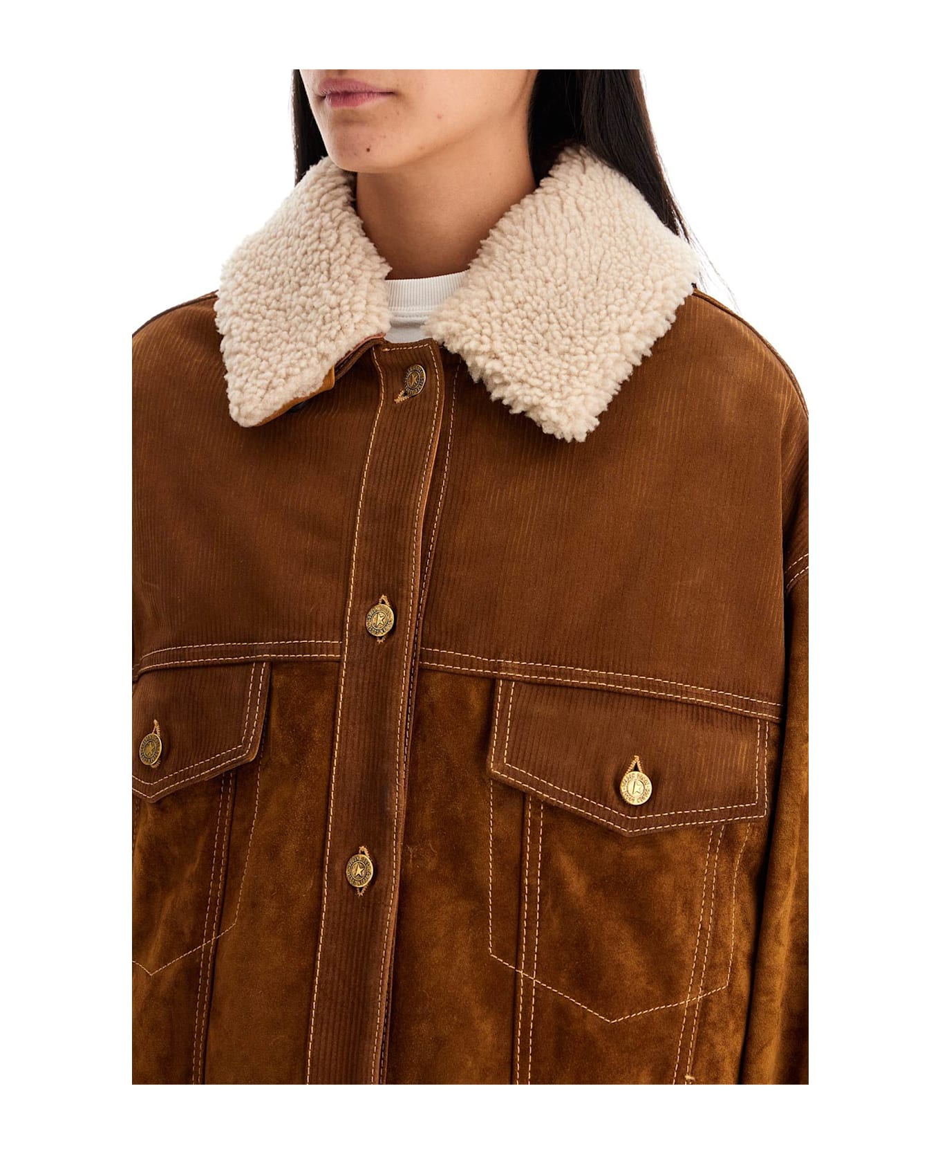 Golden Goose 'babette Leather Jacket' - TOBACCO BROWN (Brown) レザージャケット