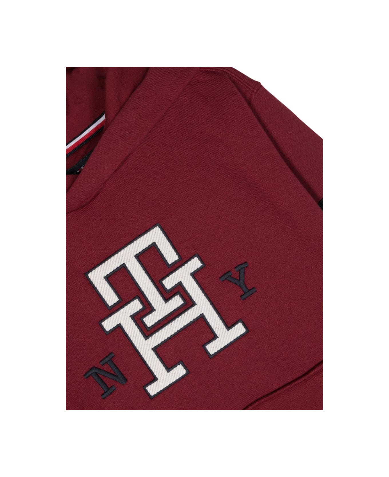 Tommy Hilfiger Global Stripe Monogram Hoodie - RED ニットウェア＆スウェットシャツ