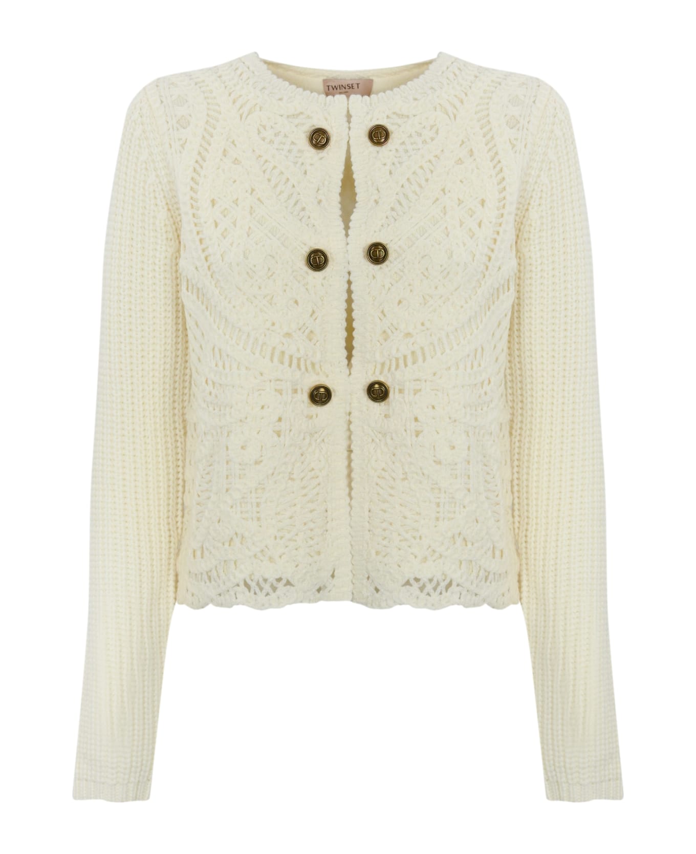 TwinSet Crochet Wool Knit Jacket - Neve