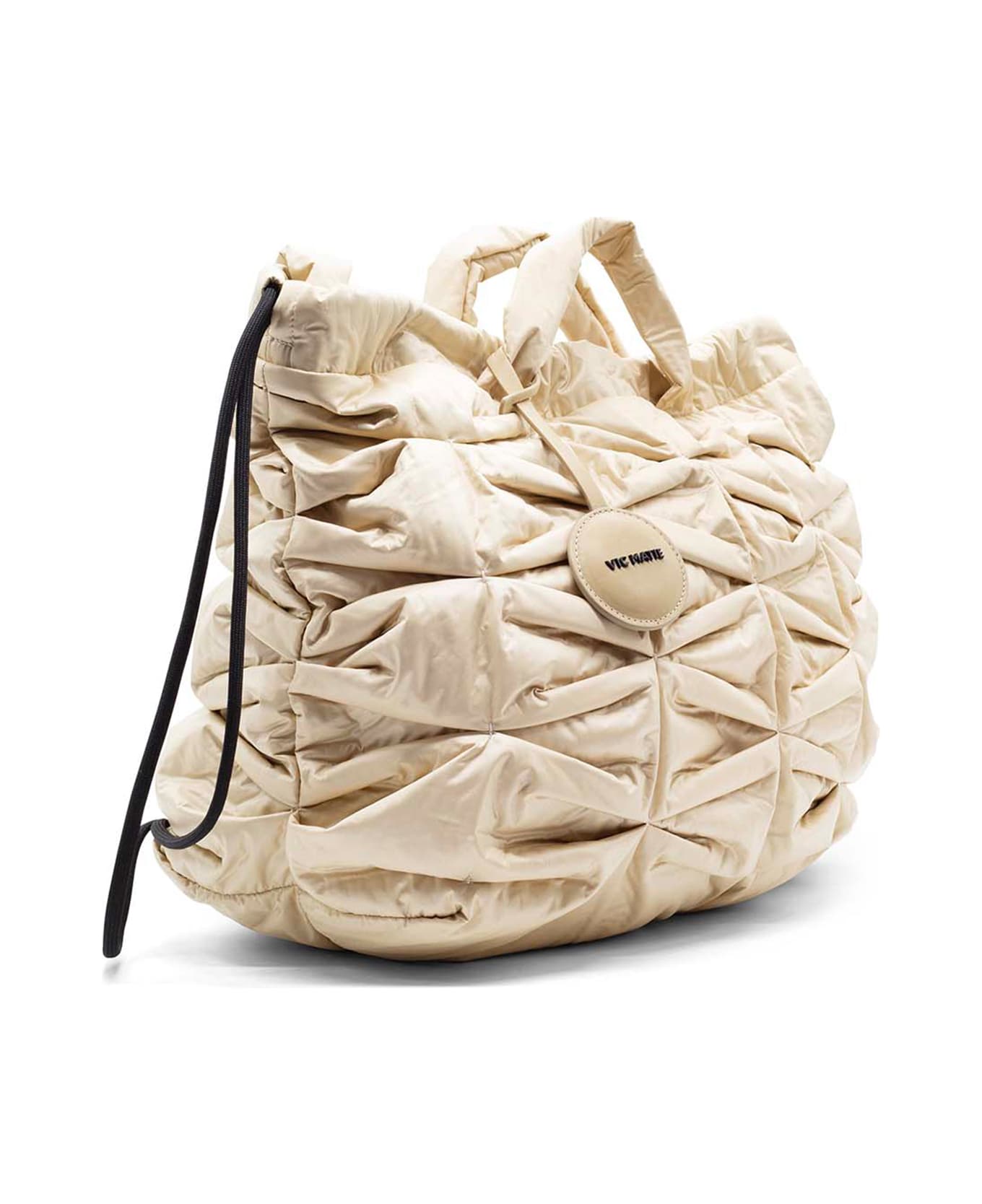 Vic Matié Large Beige Nylon Handbag - SAND