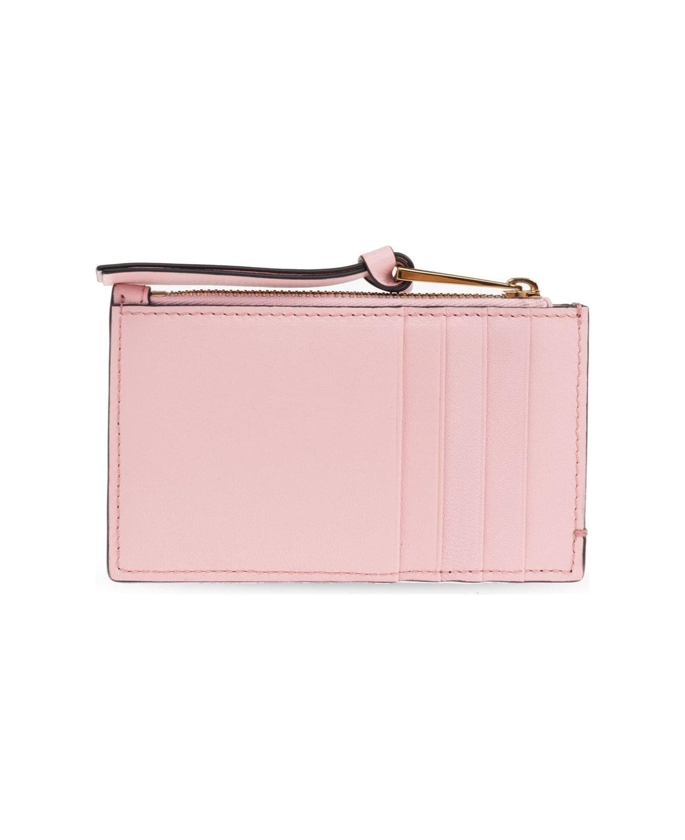 Versace Logo-lettering Zipped Wallet - PINK